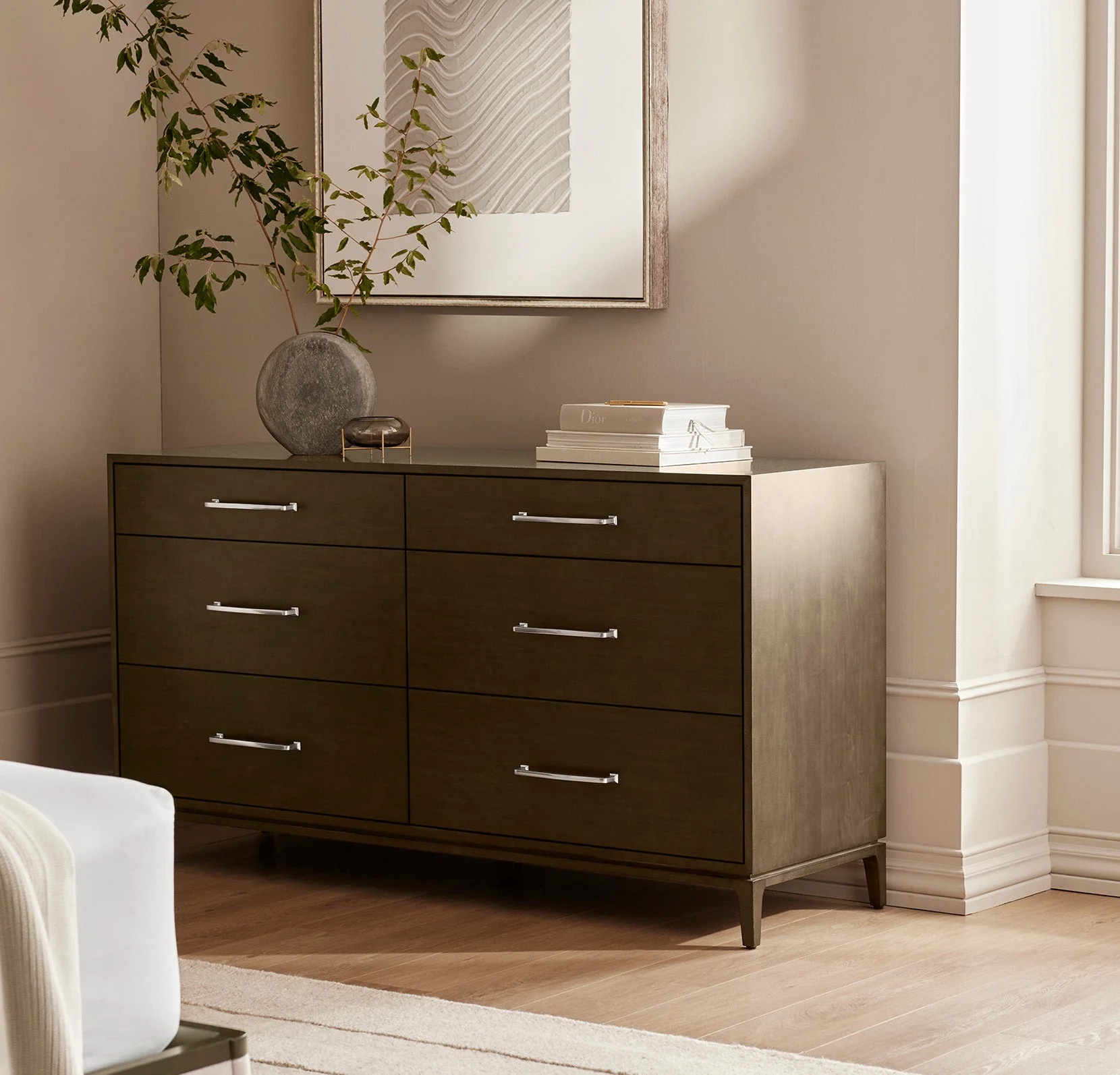 6-Drawer Wood Dresser - Espresso - Image 4