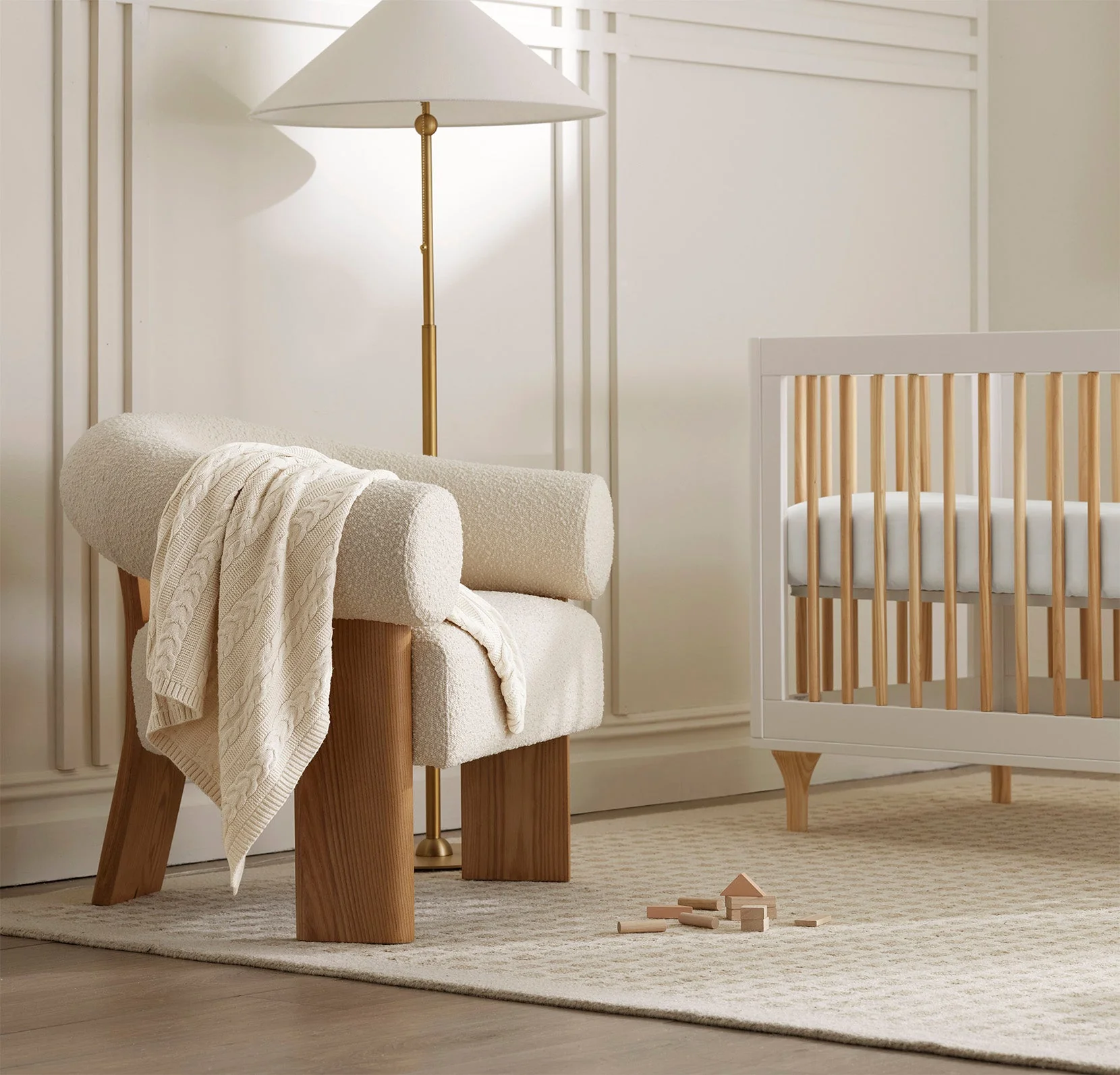 Cable Knit Baby Blanket - Natural - Image 3
