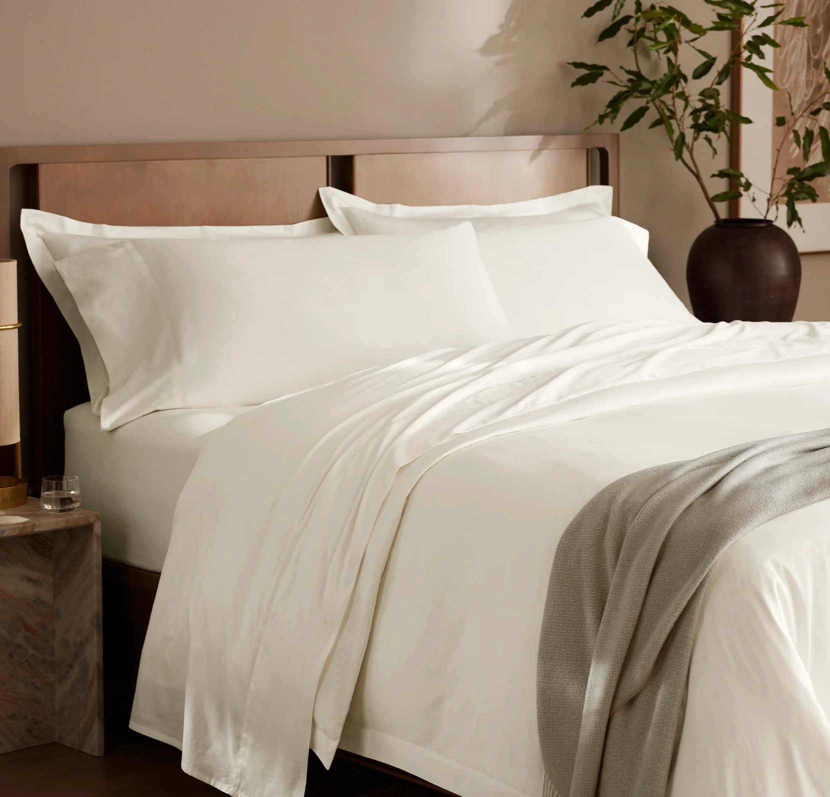Cooling Percale Sheet Set - Cream - Image 3