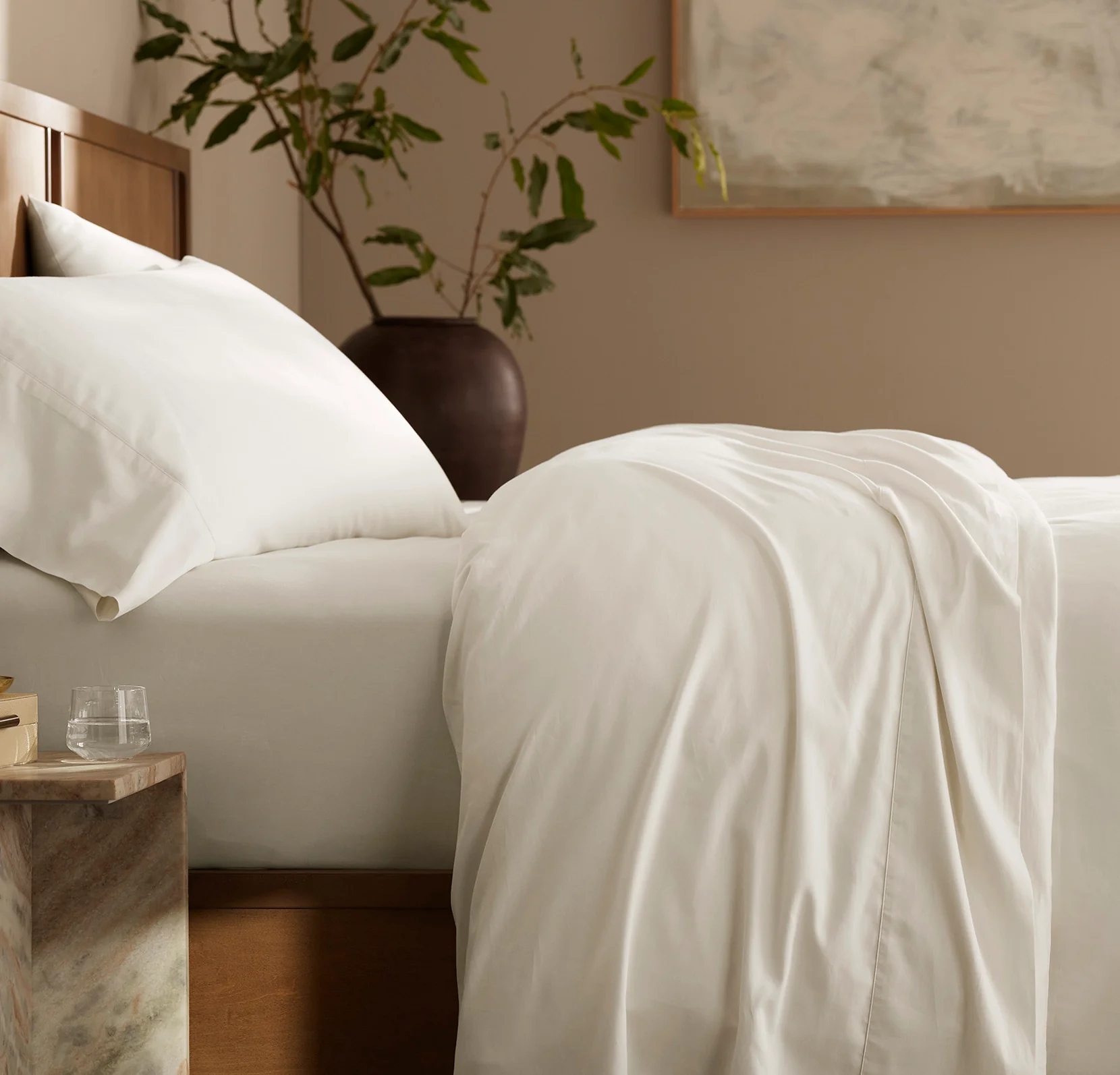 Cooling Percale Sheet Set - Cream - Image 4