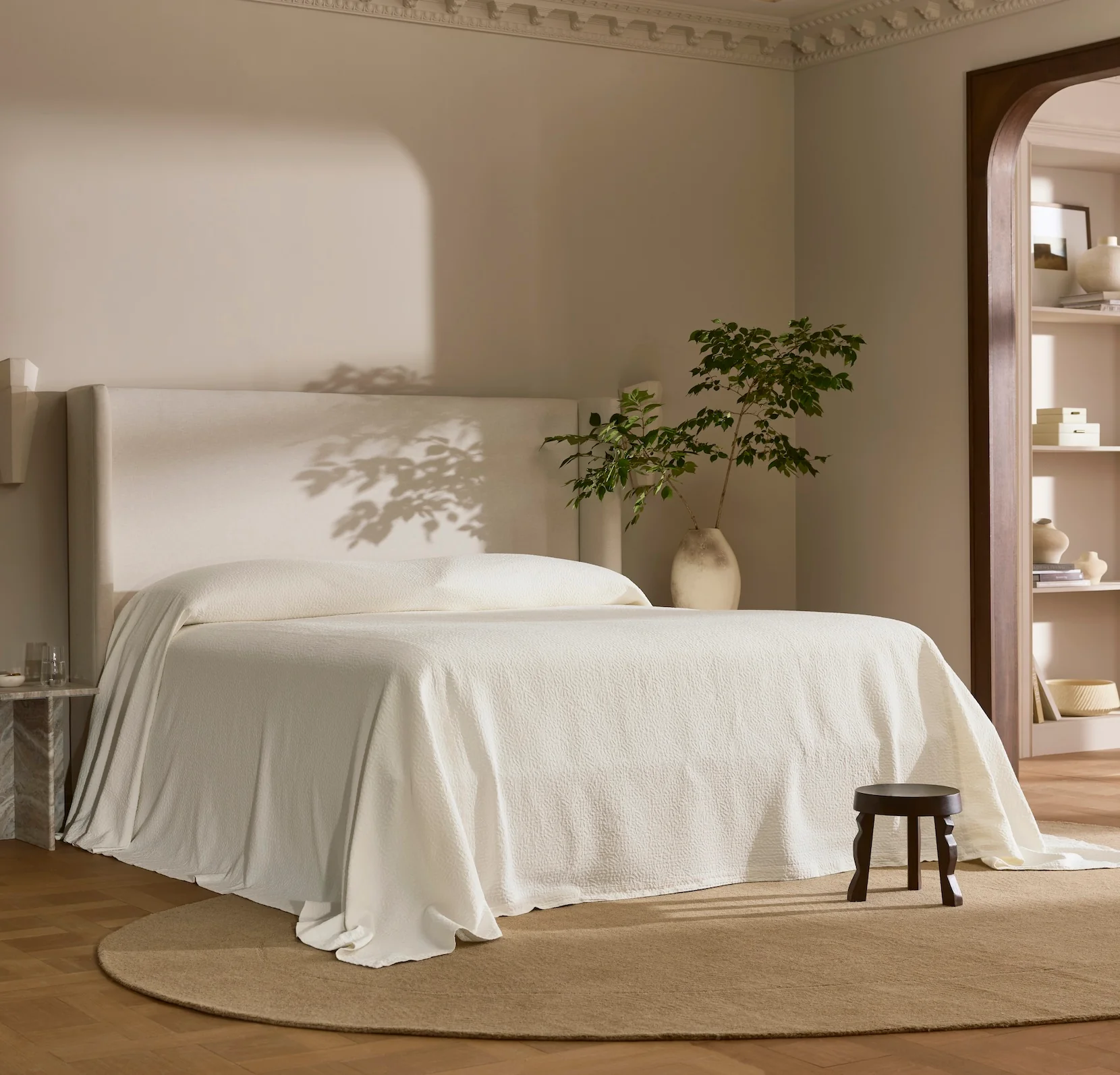 Dappled Vela Grand Coverlet - Cream - Image 7