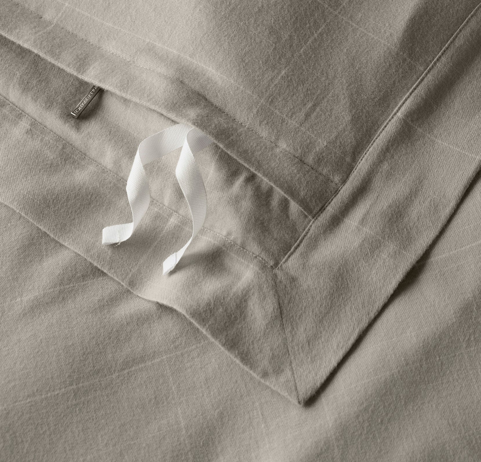 Elysian Cotton Cashmere Duvet Set - Pewter/Cream Heathered Plaid - Image 4