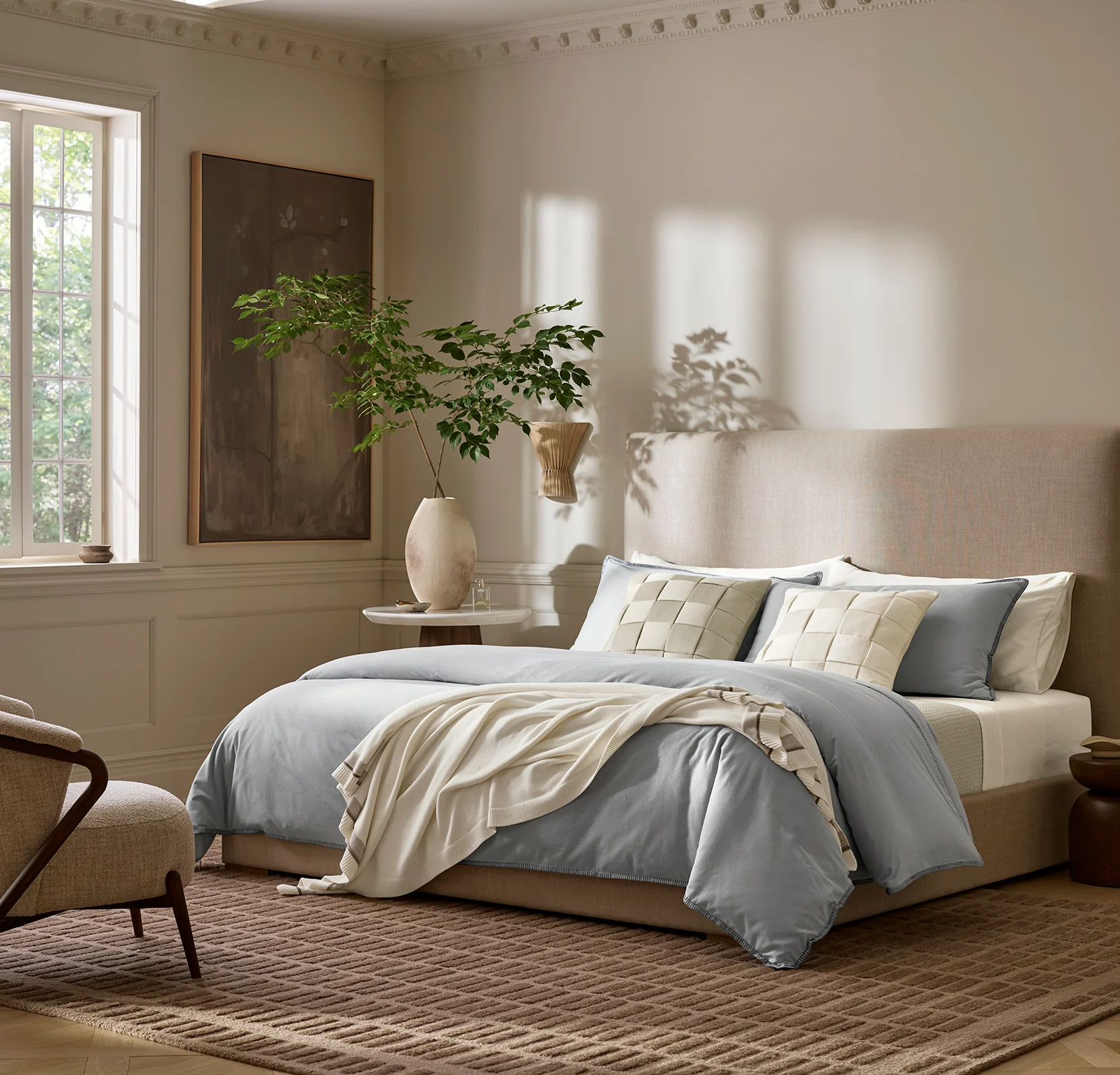Flannel Duvet Set - Shore/Bluestone Whipstitch - Image 2
