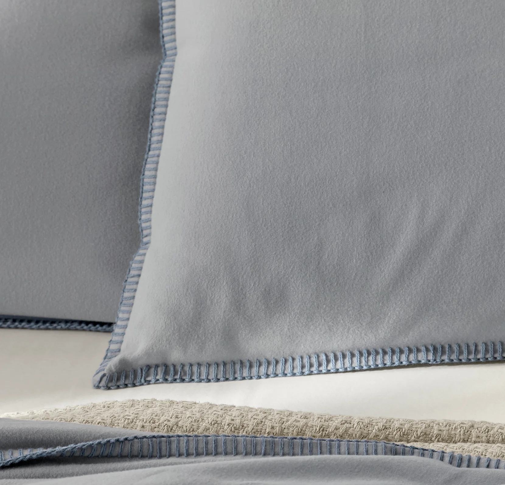 Flannel Duvet Set - Shore/Bluestone Whipstitch - Image 4