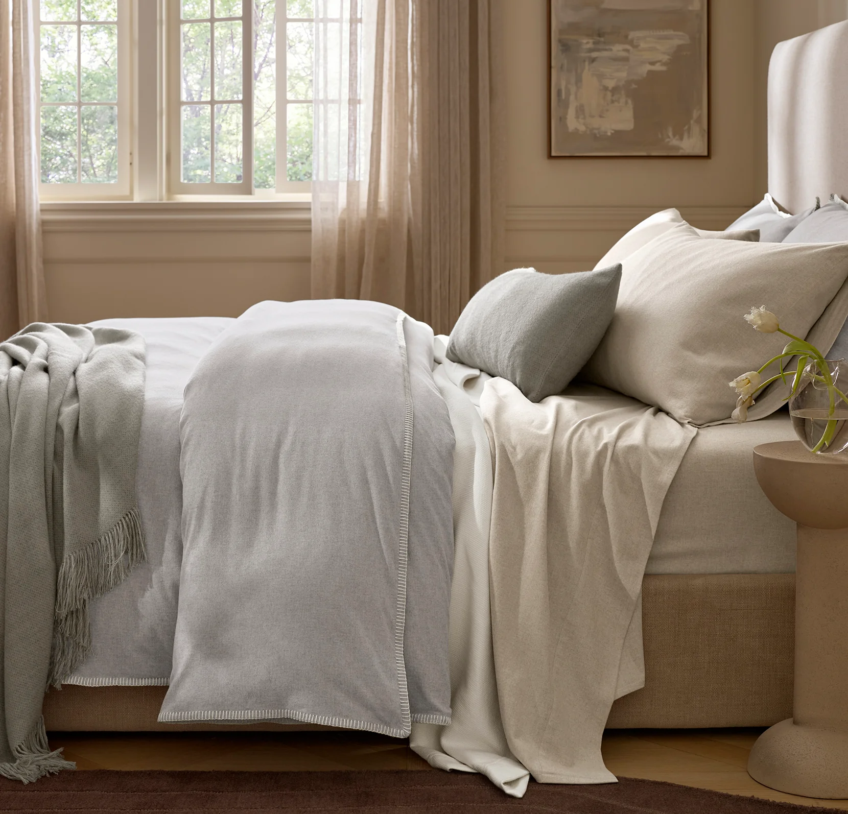Flannel Sheet Set - Heathered Oatmeal - Image 2