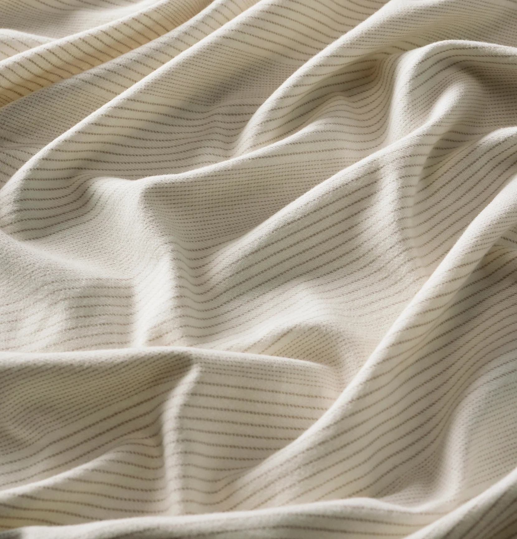 Flannel Sheet Set - Cream/Oak Fine Line Stripe - Image 5