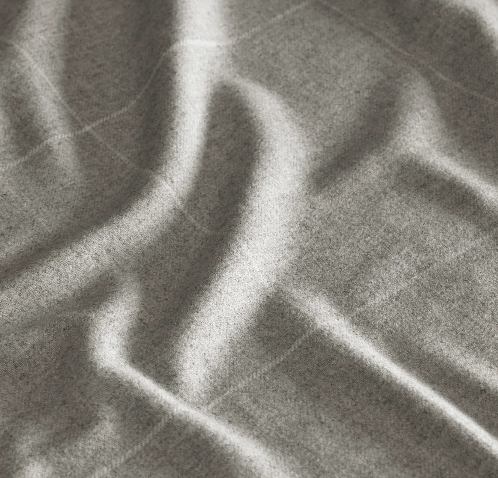 Flannel Sheet Set - Heathered Fog/Cream Windowpane - Image 4