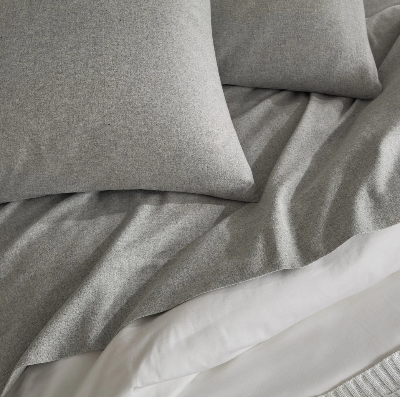 Flannel Sheet Set - Heathered Grey - Image 3