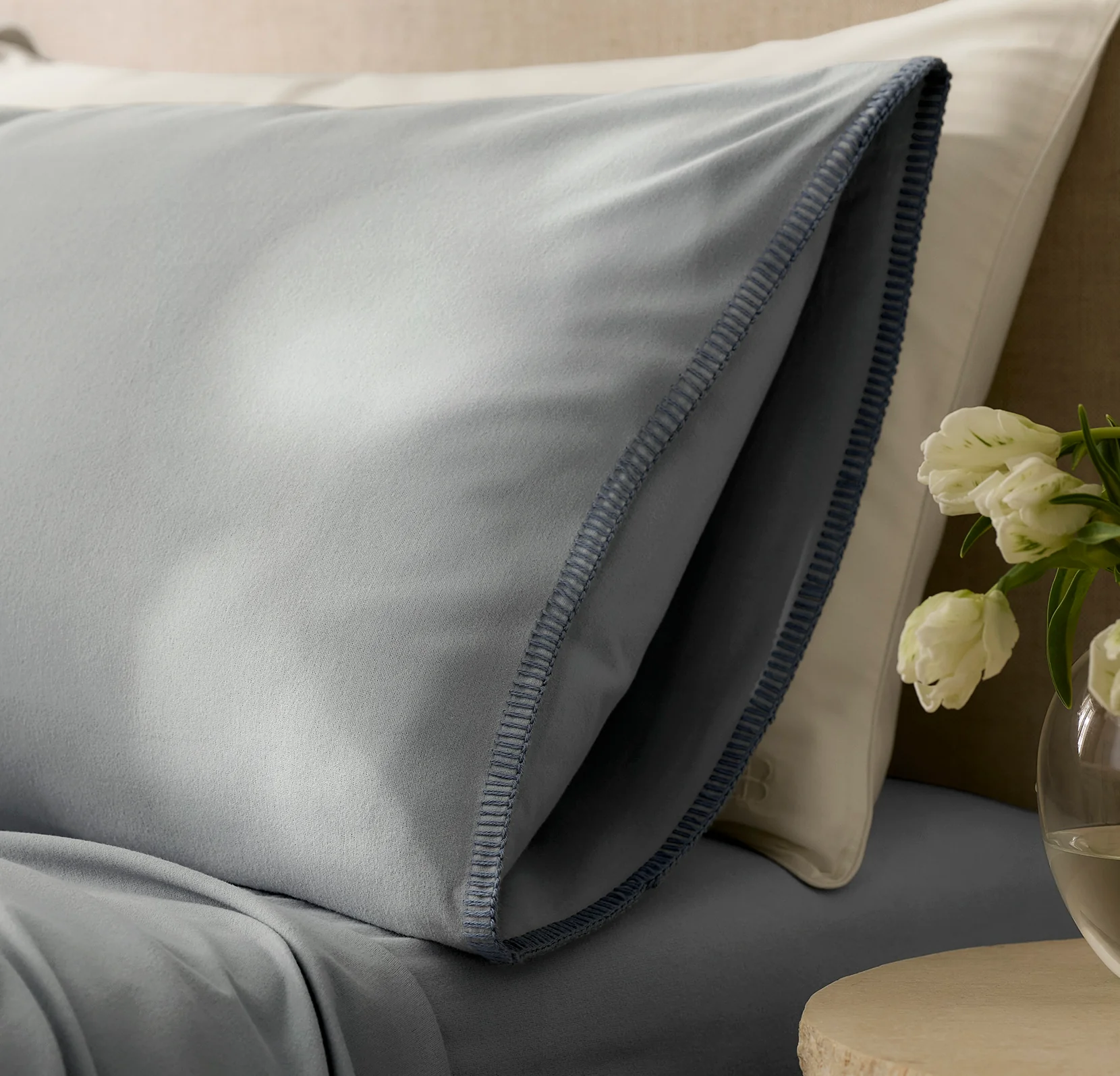 Flannel Sheet Set - Shore/Bluestone Whipstitch - Image 4