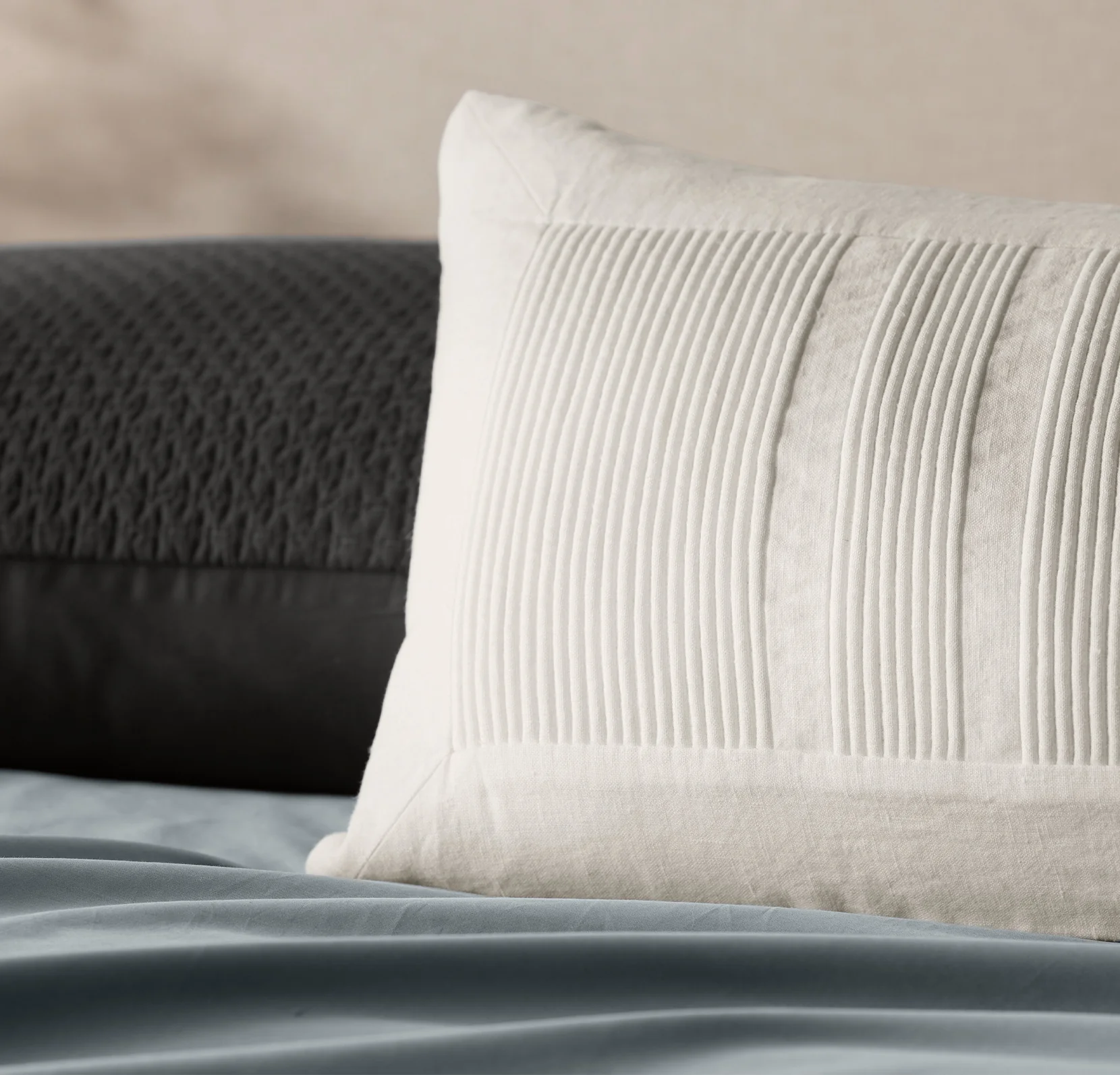 Fluted Pillow Cover (Lumbar) - White - Image 3