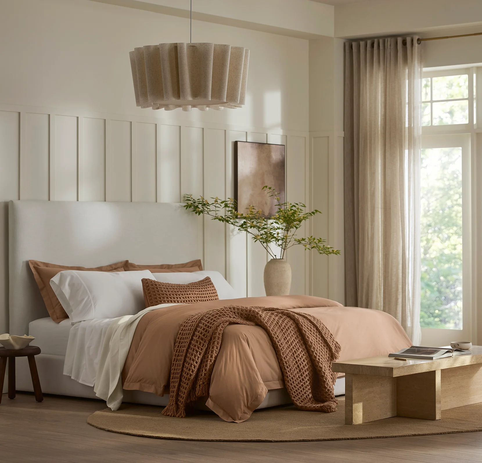 Grand Waffle Merino Wool Pillow Cover - Deep Camel - Image 2