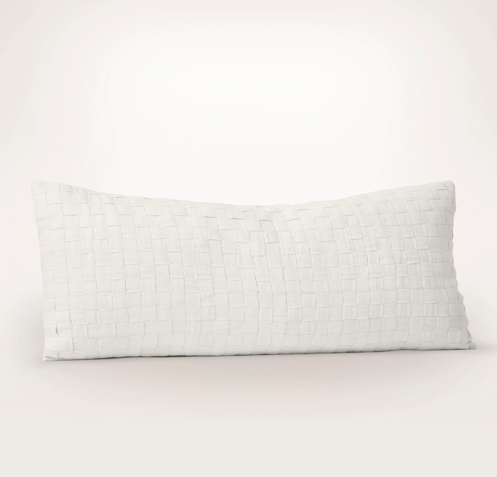 Linen Woven Icon Pillow Cover (Lumbar) - White