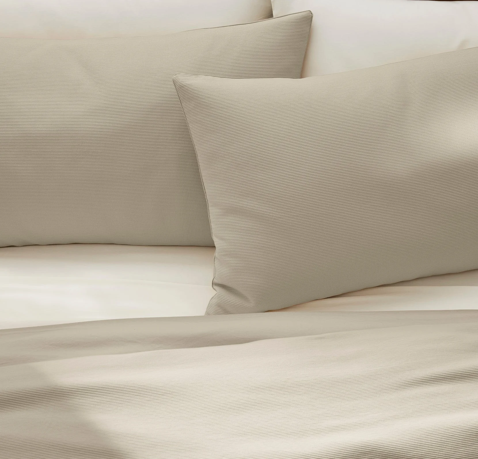 Ottoman Rib Duvet Set - Sand - Image 3