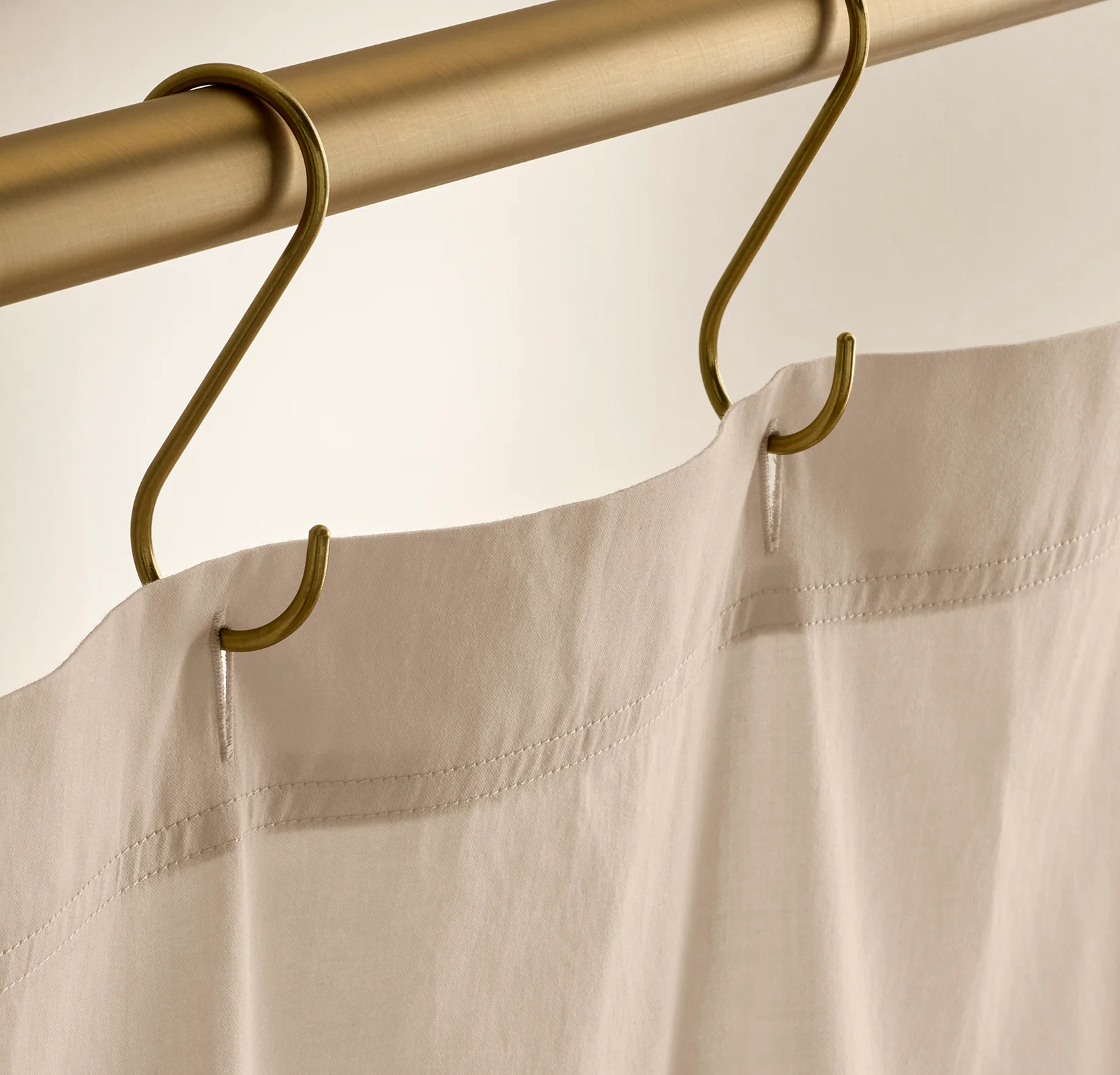 Ottoman Ribbed Shower Curtain - Sand - Image 3