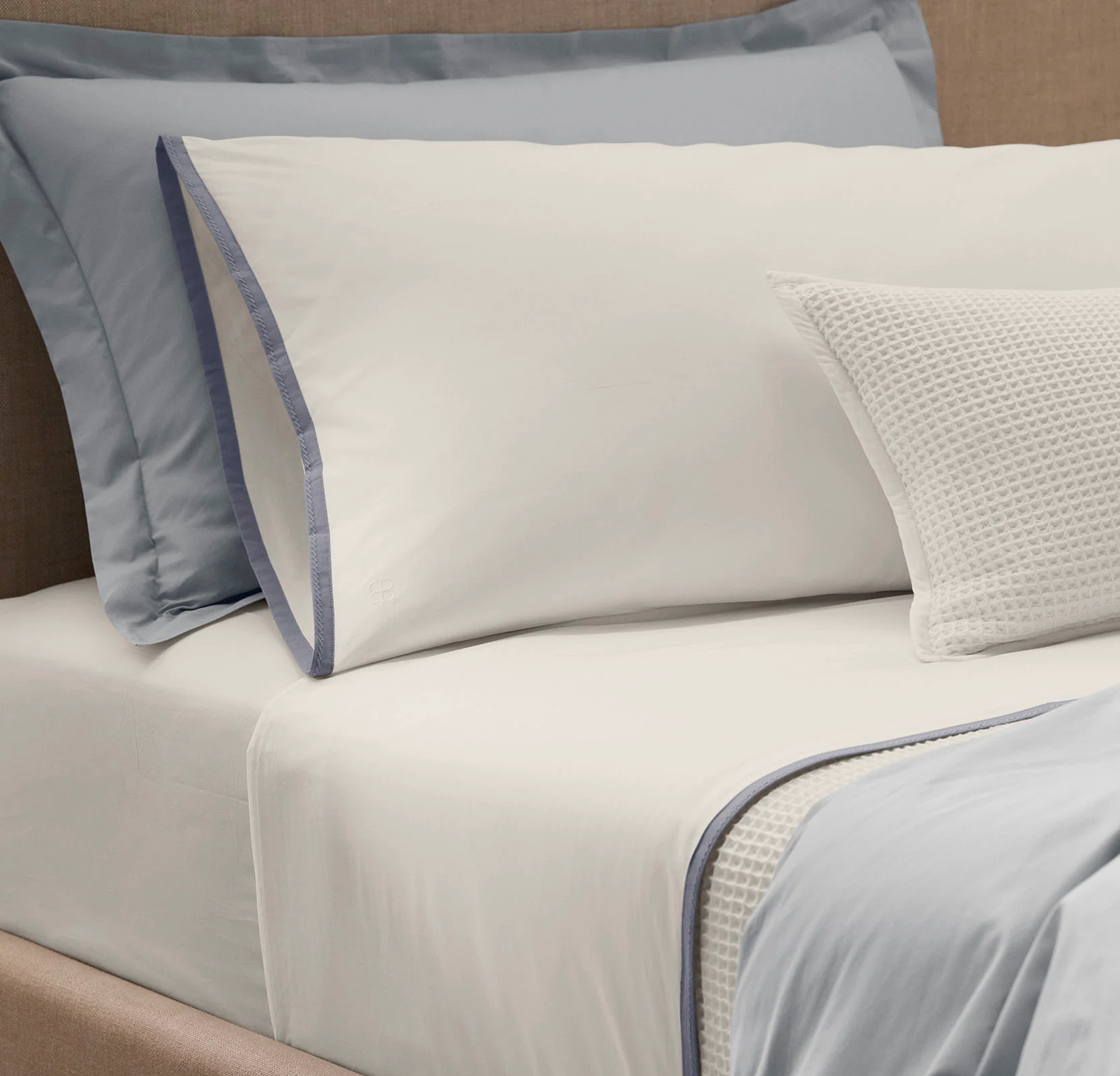 Percale Embellished Sheet Set - White/Bay Framed - Image 4