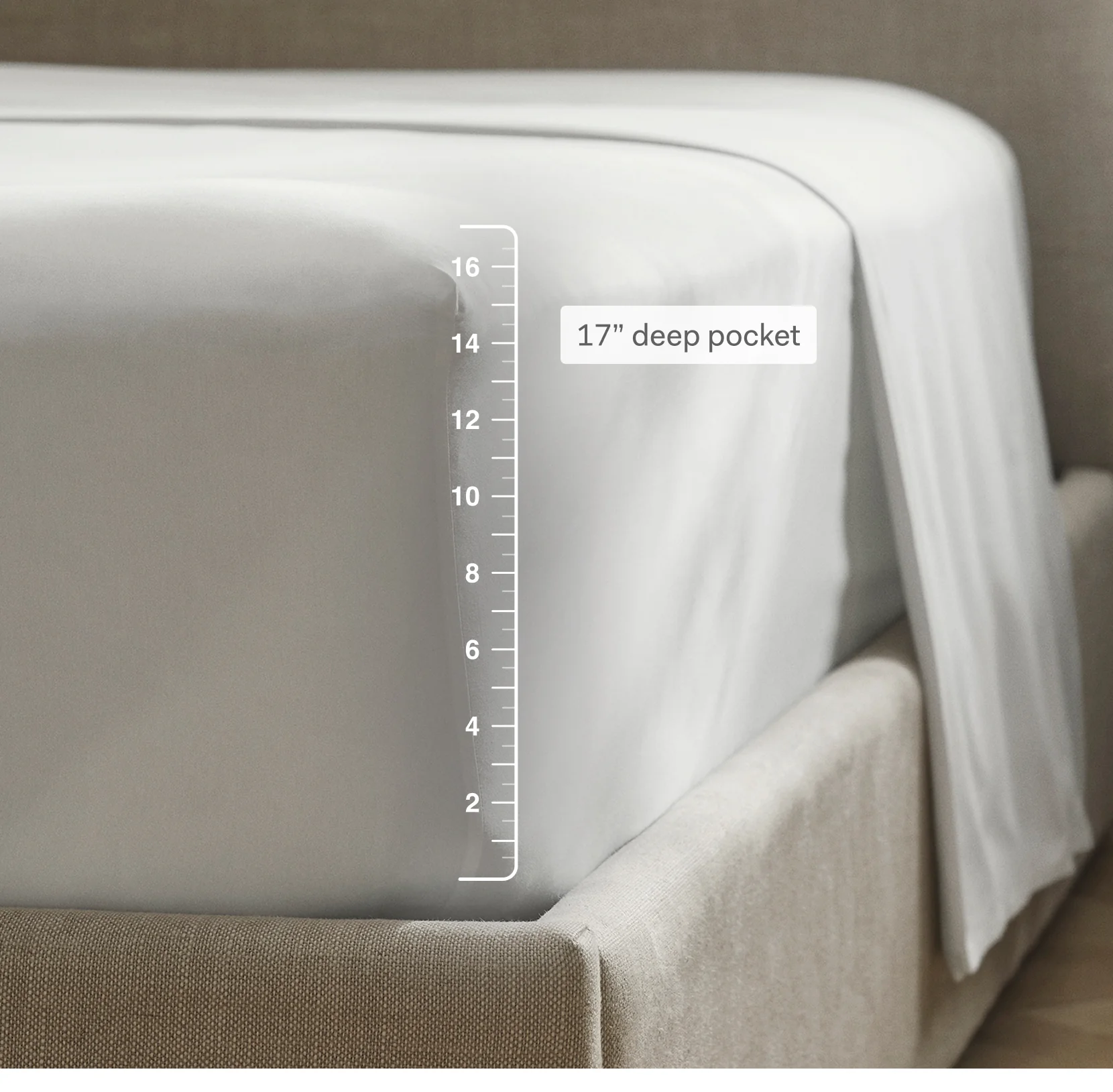 Percale Hemmed Fitted Sheet - White - Image 3