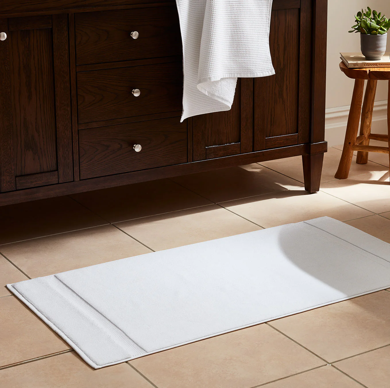 Plush Bath Mat - White - Image 3