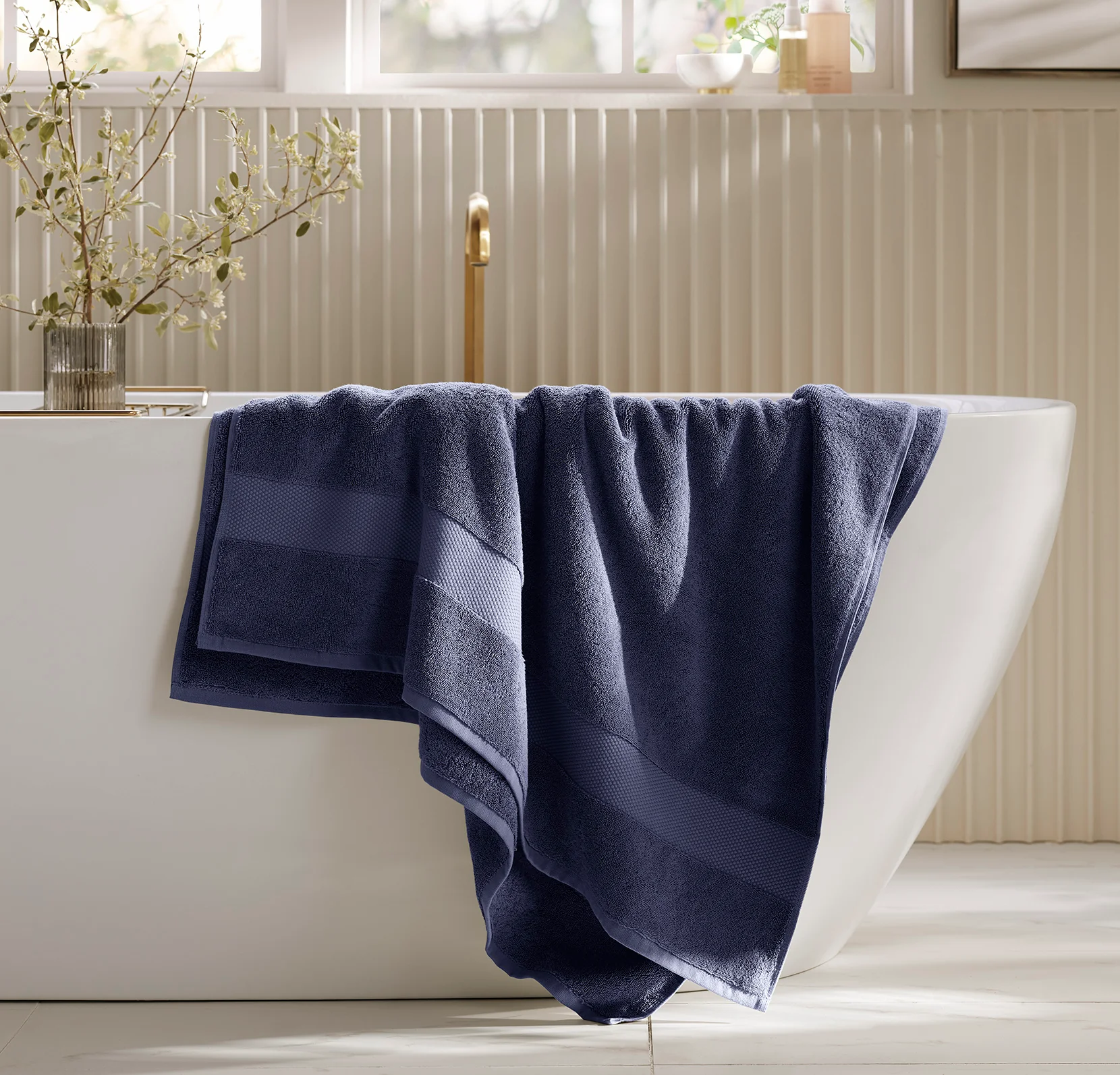 Plush Bath Sheet - Coastal Navy - Image 2