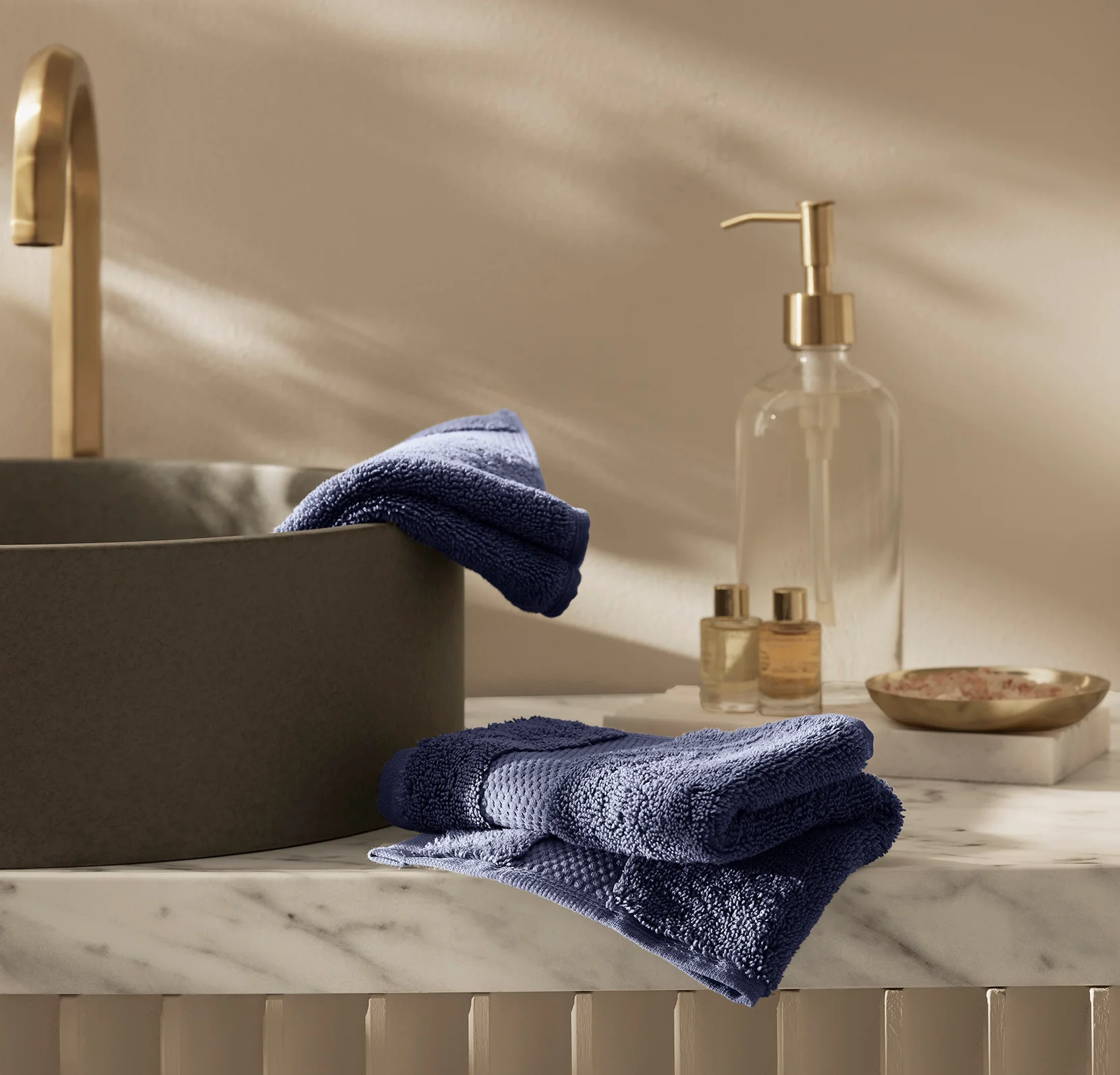 Plush Washcloths (Pair) - Coastal Navy - Image 2