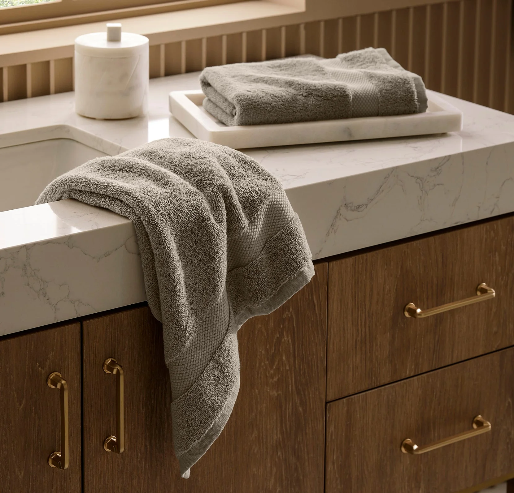 Plush Washcloths (Pair) - Oak - Image 2