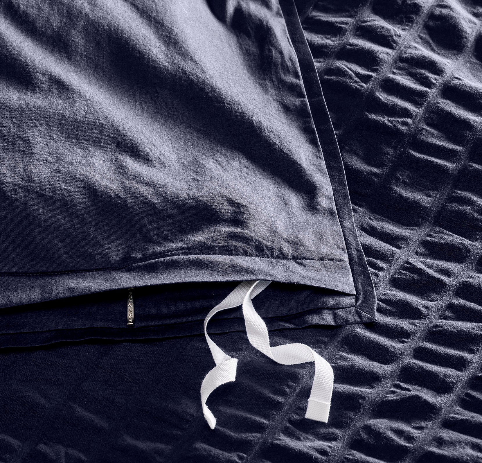 Relaxed Seersucker Duvet Set - Coastal Navy - Image 4