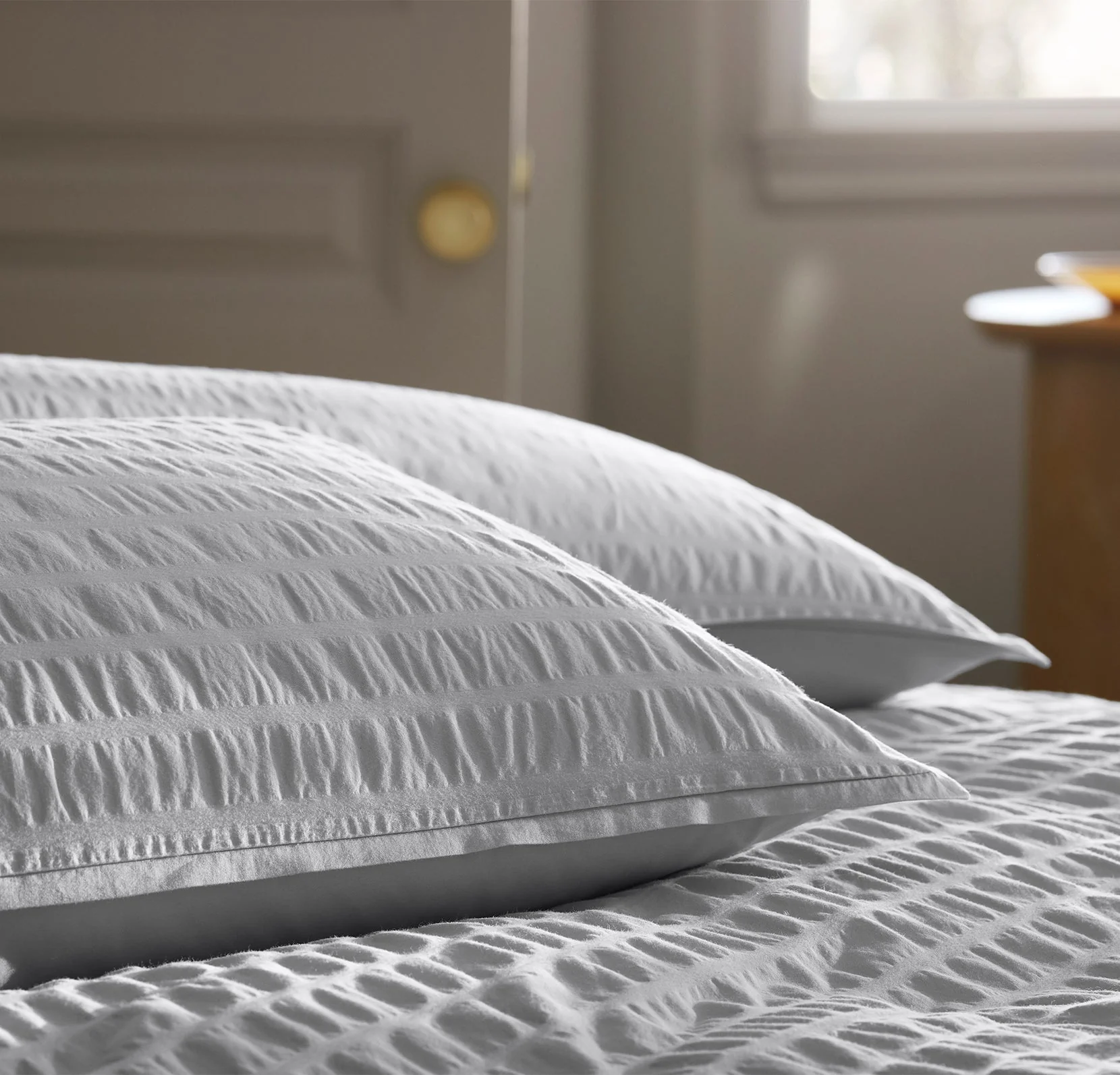 Relaxed Seersucker Duvet Set - Sky - Image 5