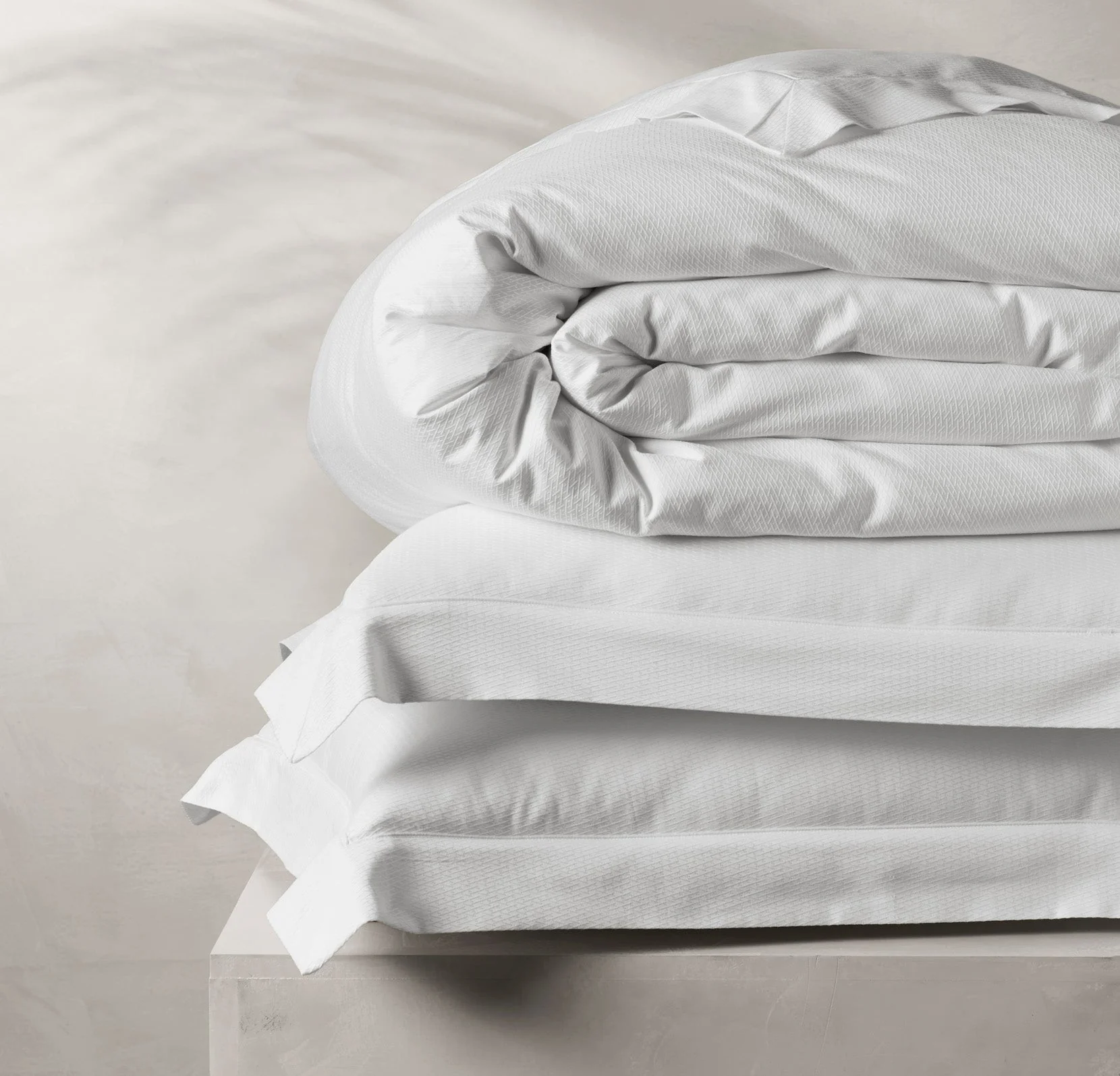 Reserve Embellished Duvet Set - White Lattice Jacquard