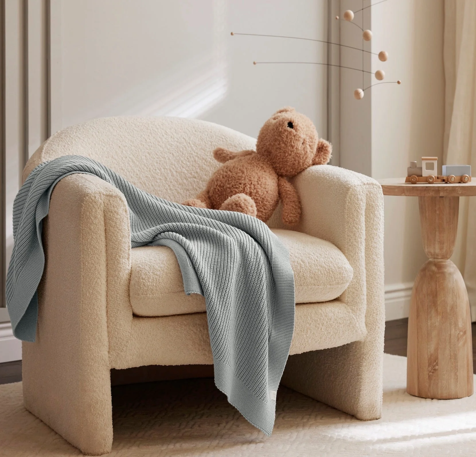 Ribbed Knit Baby Blanket - Shore - Image 2