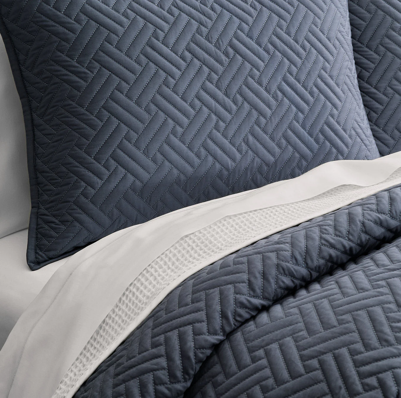 Signature Basketweave Quilted Sham - Mineral - Image 3