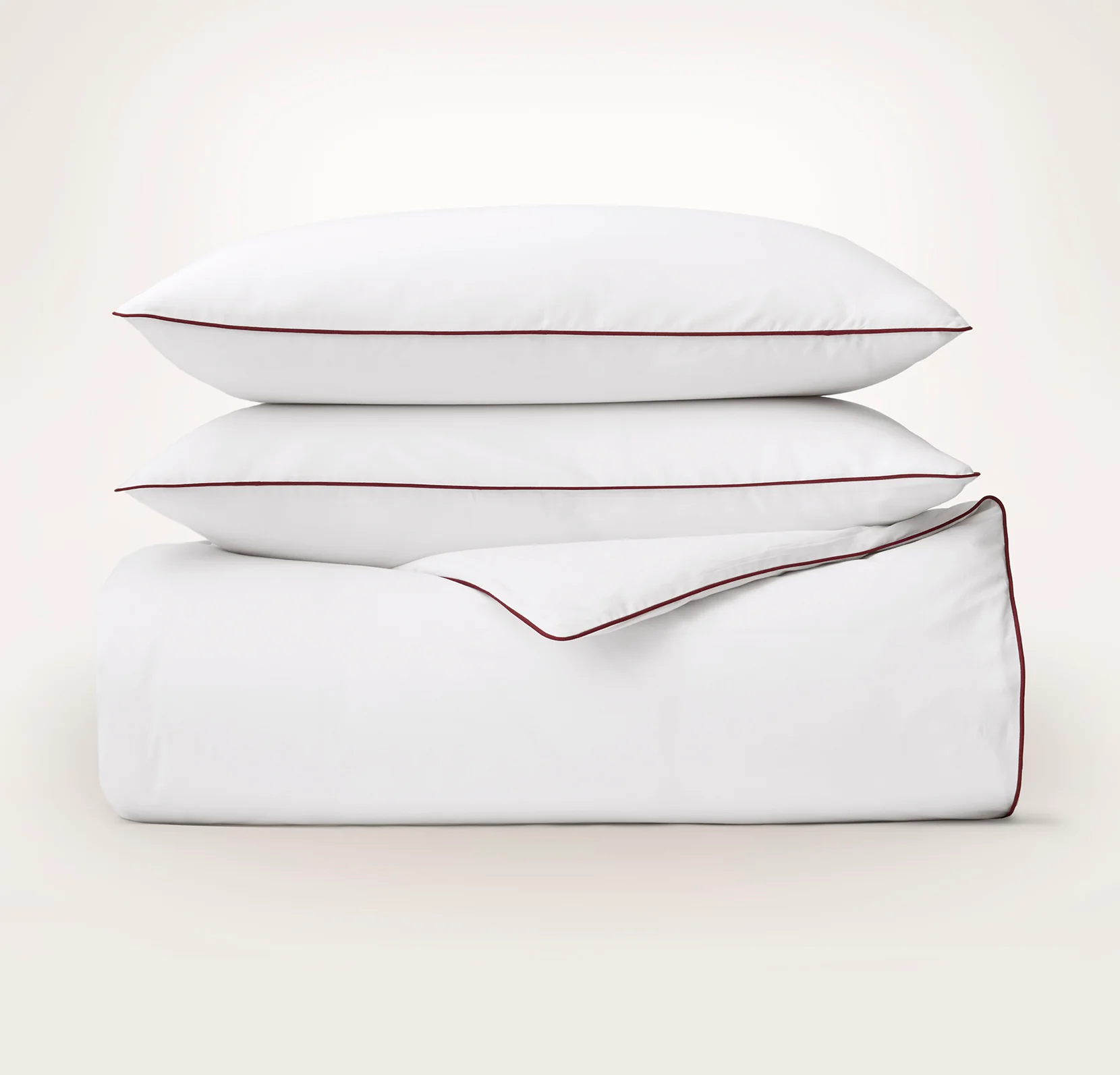 Signature Embellished Duvet Set - White/Holly Piped Edge