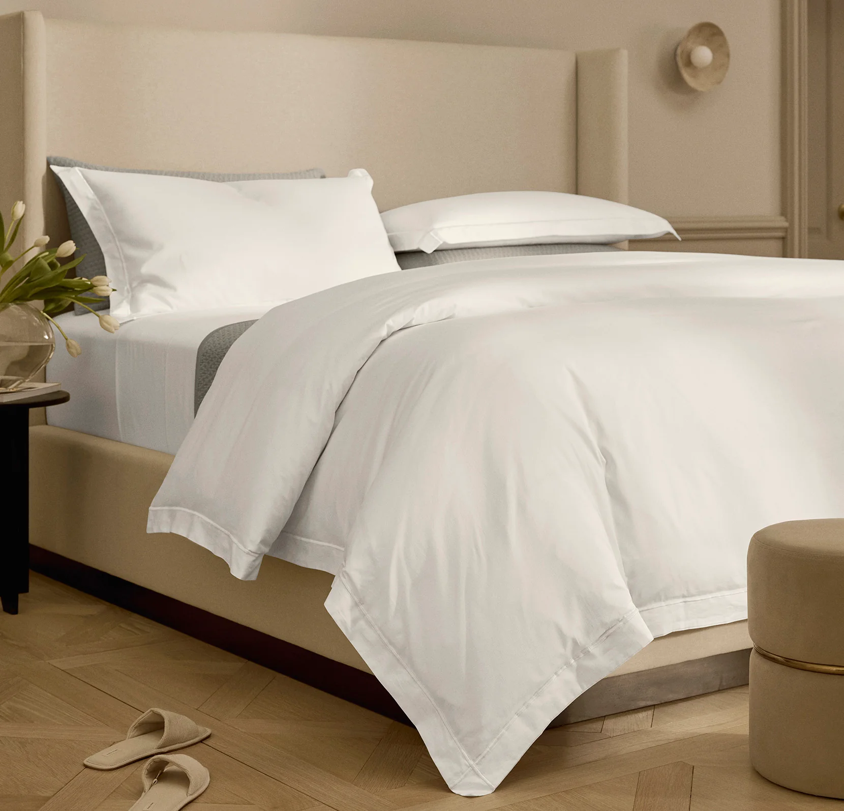 Signature Embellished Duvet Set - White/White Embroidered - Image 3