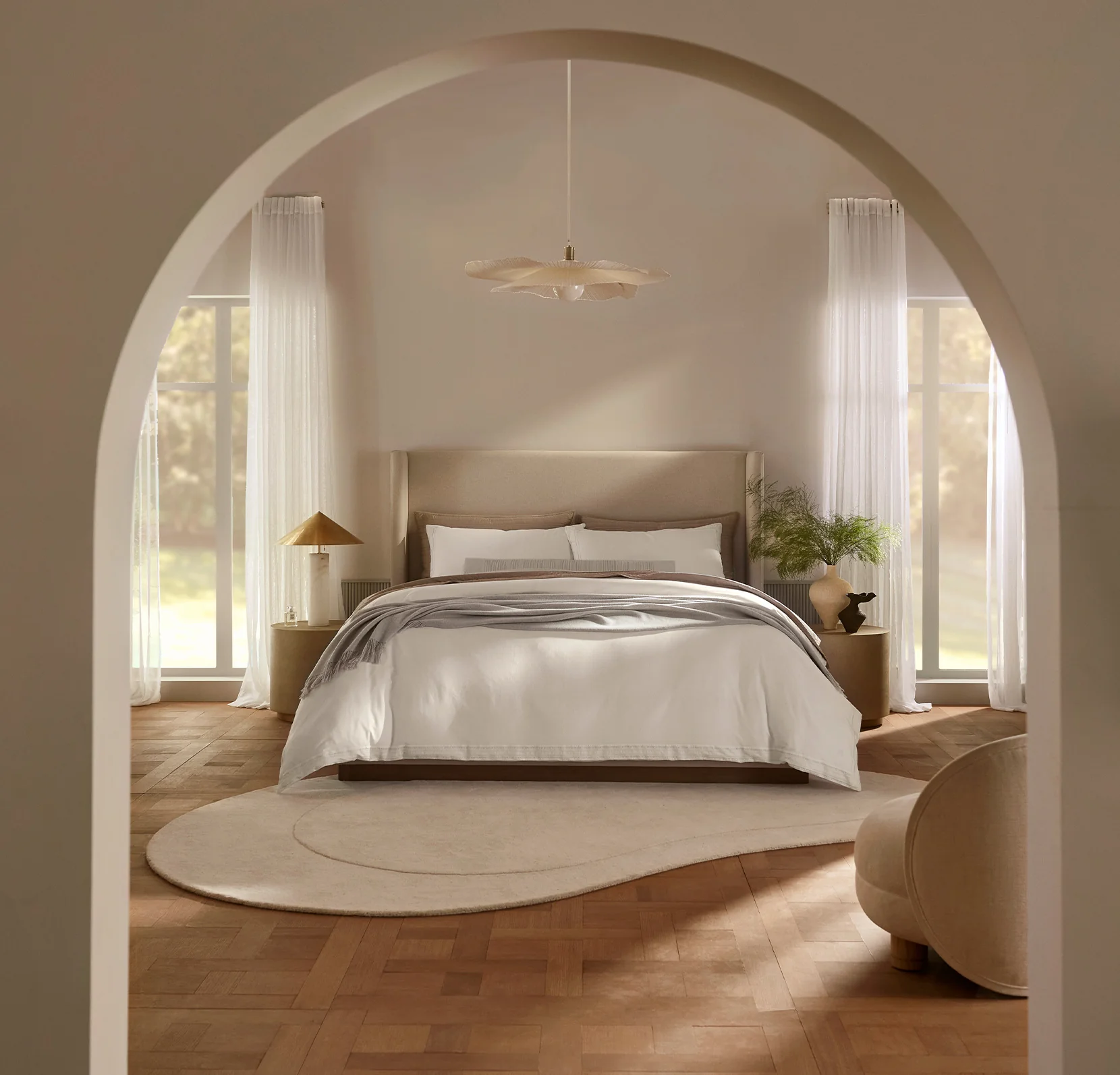 Signature Embellished Duvet Set - White/White Ladder Stitch - Image 2