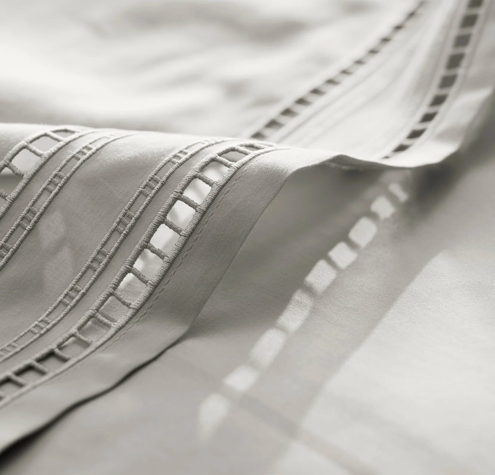 Signature Embellished Sheet Set - Mist/Mist Ladder Stitch - Image 5