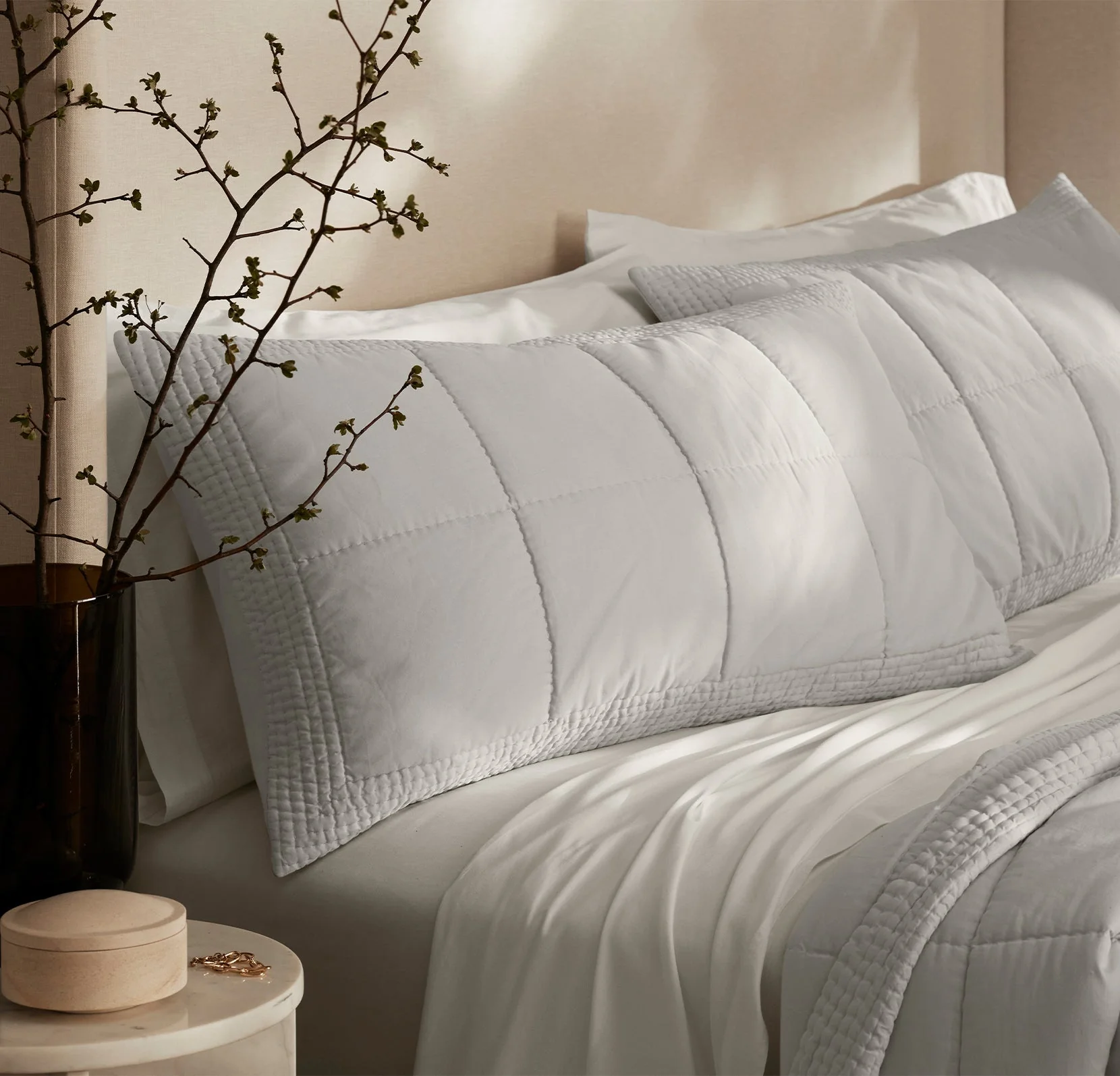 Signature Handstitched Quilted Sham - Mist - Image 3