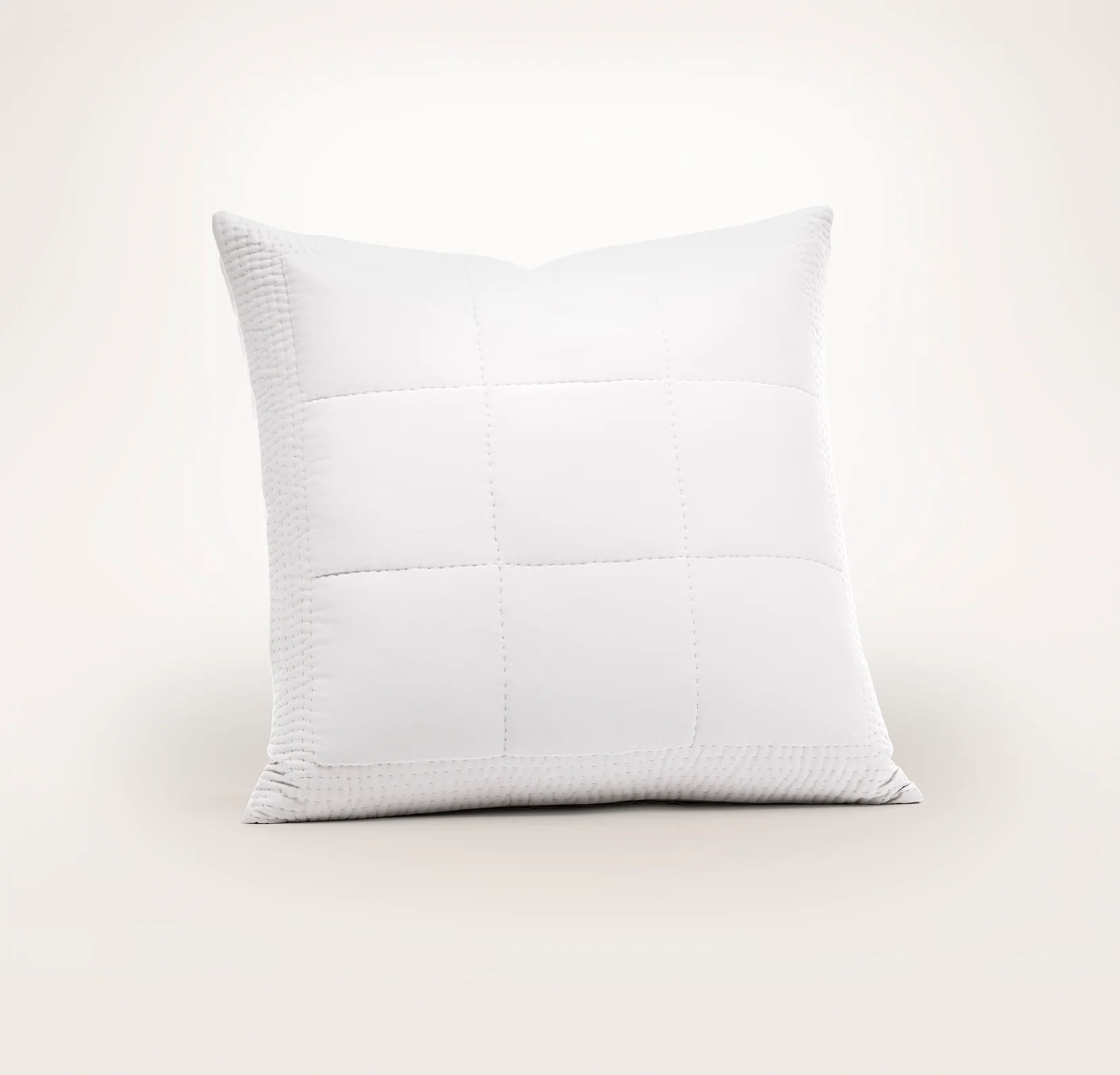 Signature Handstitched Quilted Sham - White - Image 2
