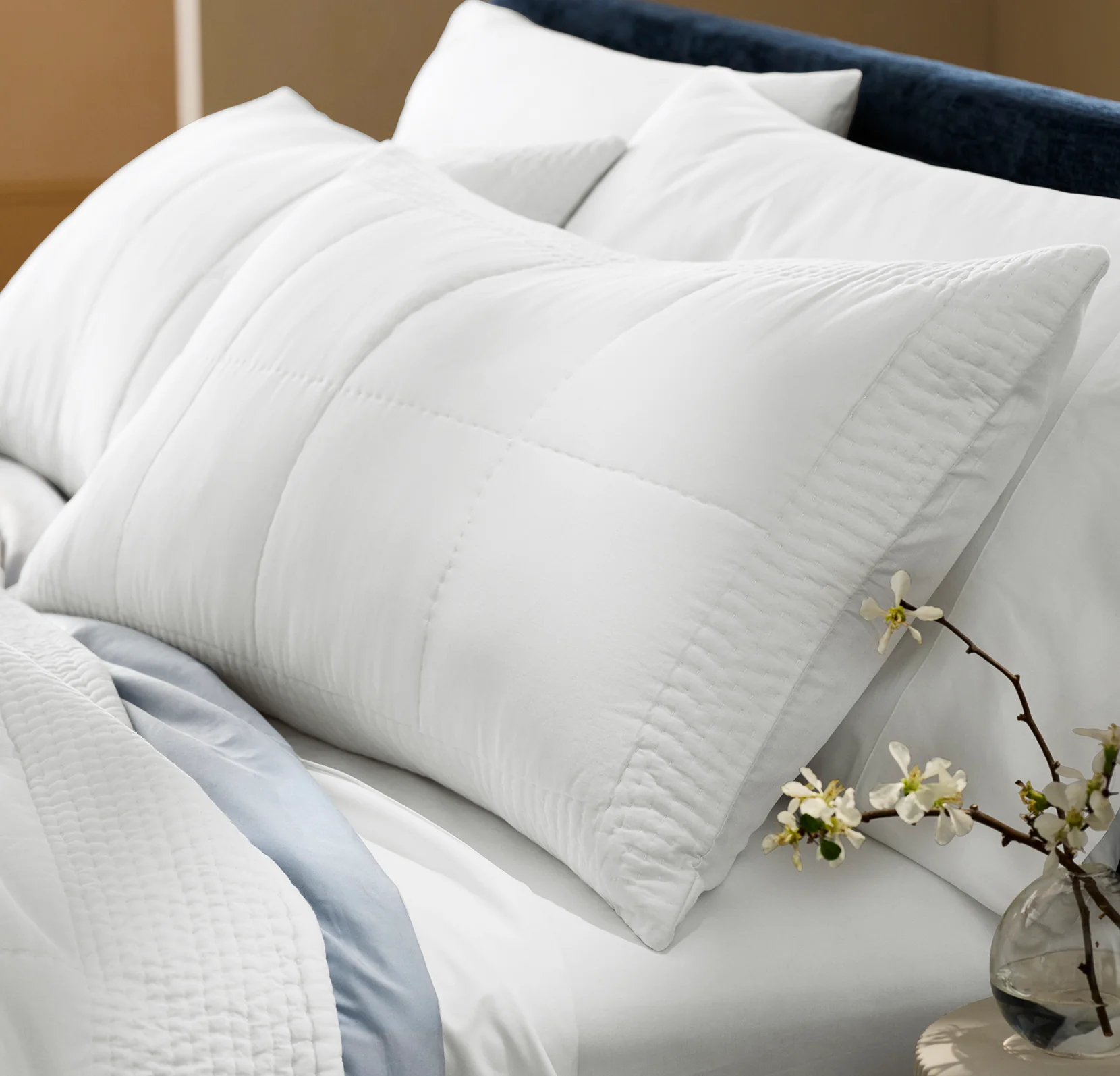 Signature Handstitched Quilted Sham - White - Image 3