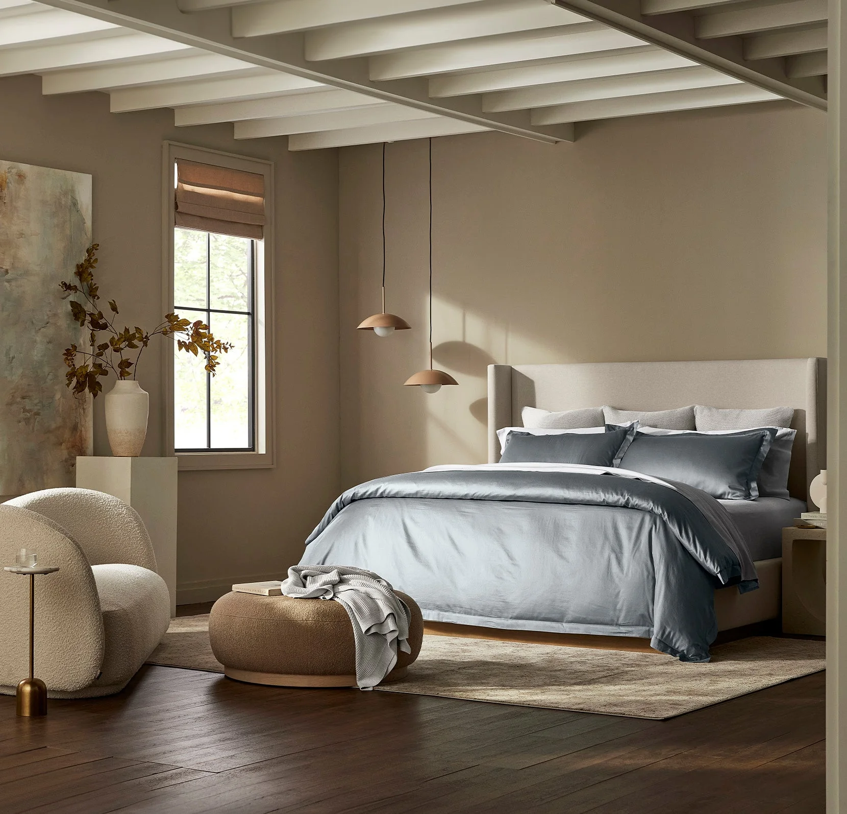 Signature Hemmed Duvet Set - Bluestone - Image 3