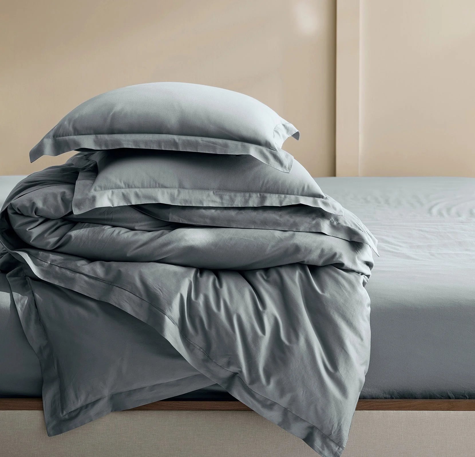 Signature Hemmed Duvet Set - Bluestone - Image 5