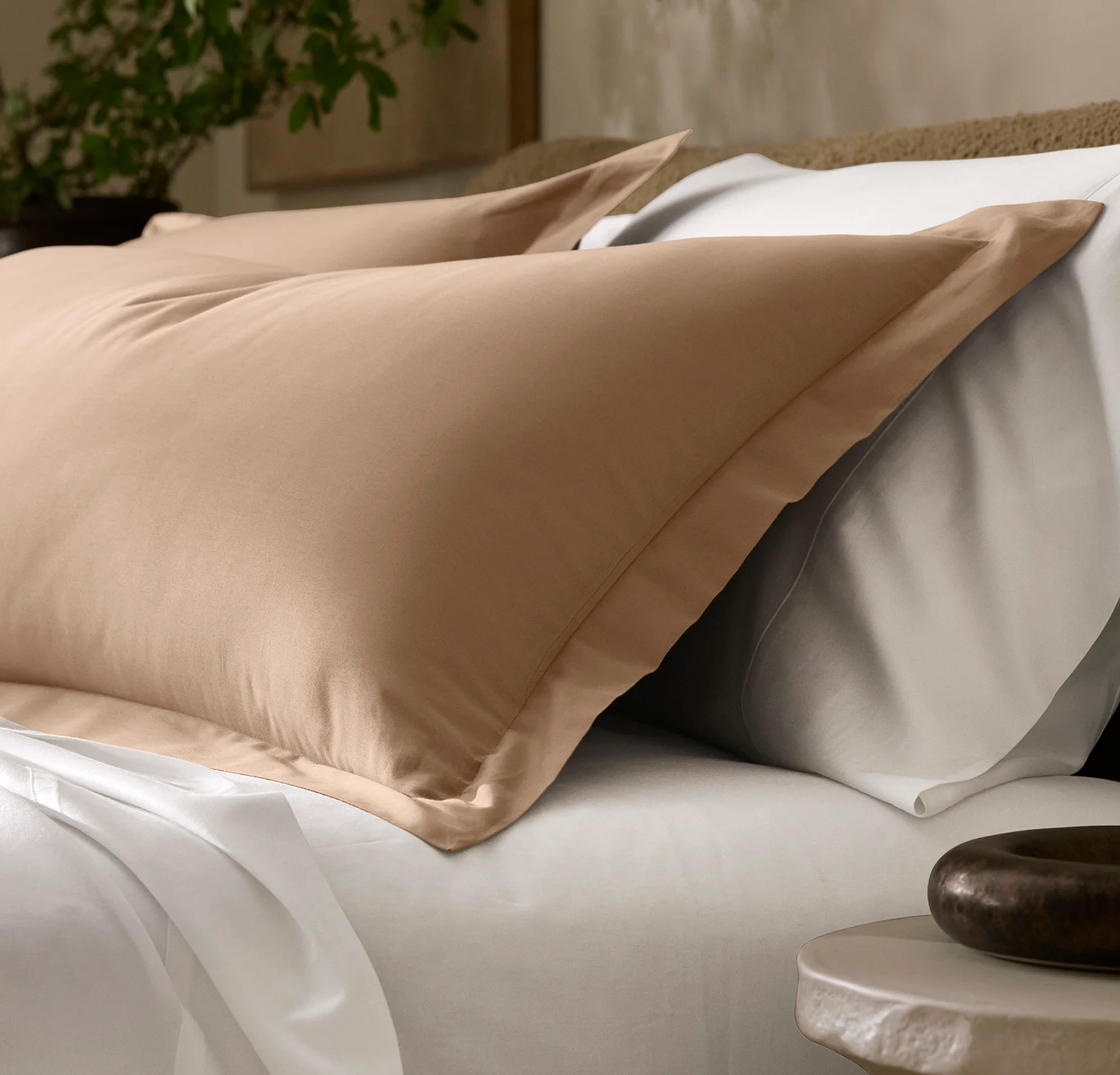 Signature Hemmed Duvet Set - Camel - Image 3