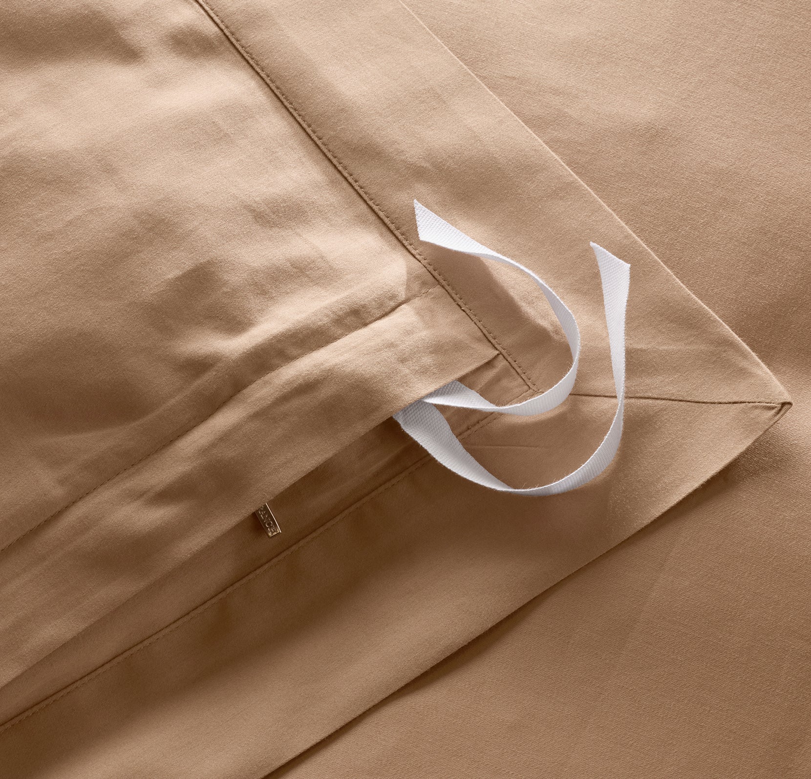 Signature Hemmed Duvet Set - Camel - Image 4