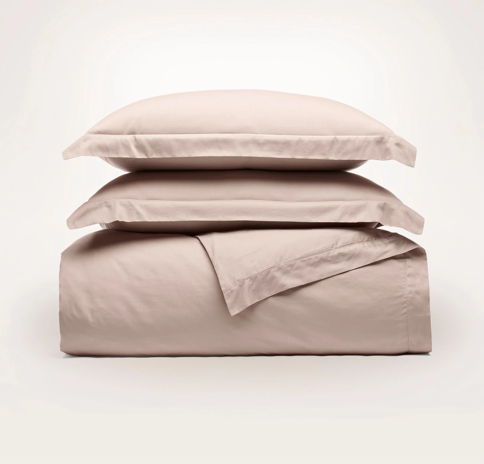 Signature Hemmed Duvet Set - Dusty Rose