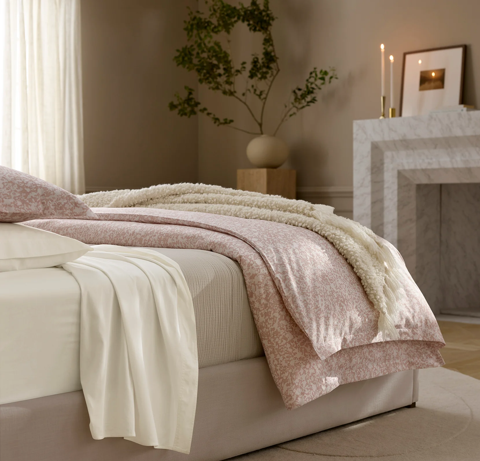 Signature Hemmed Duvet Set - Dusty Rose Garden - Image 3