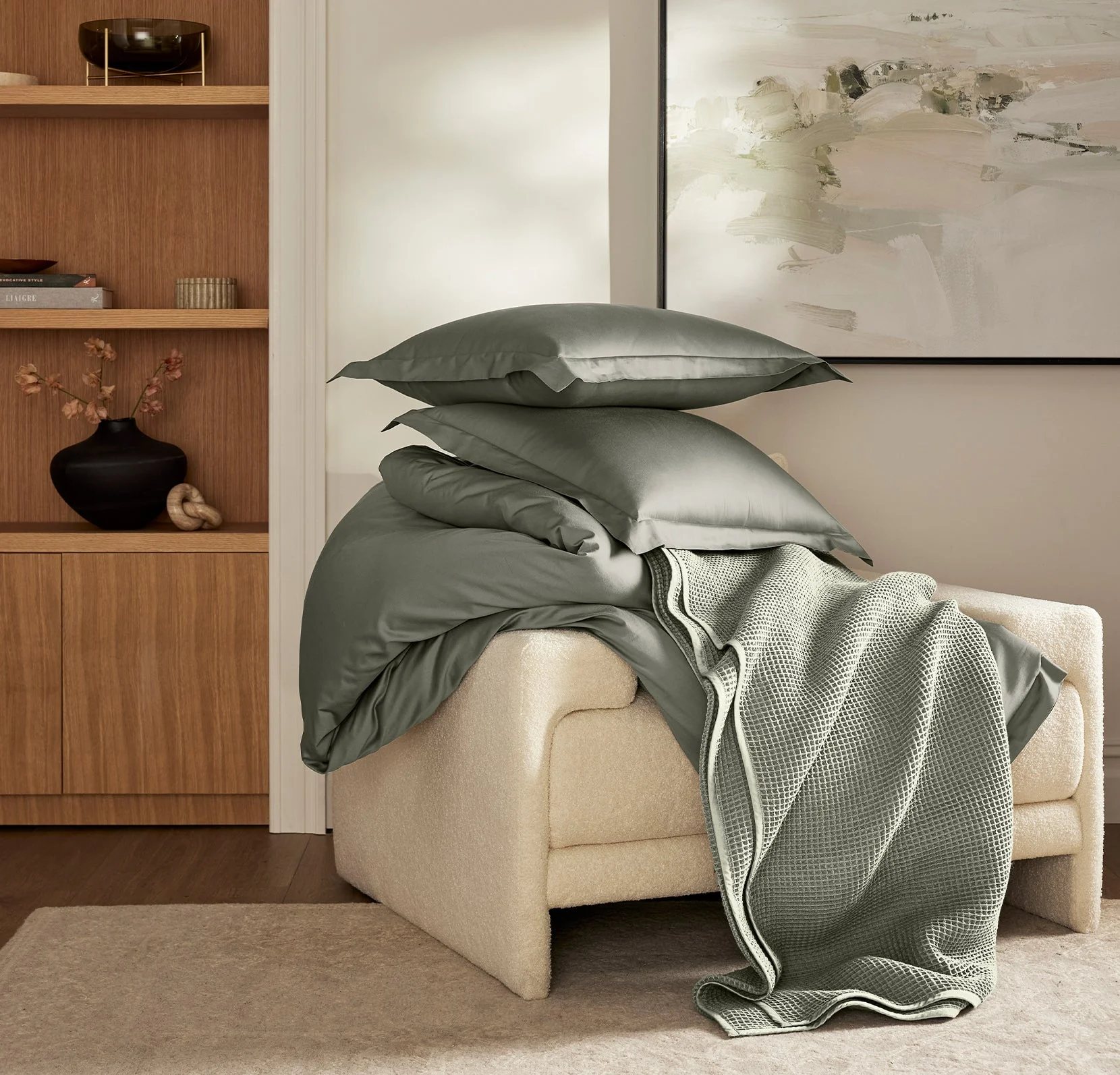 Signature Hemmed Duvet Set - Juniper - Image 4