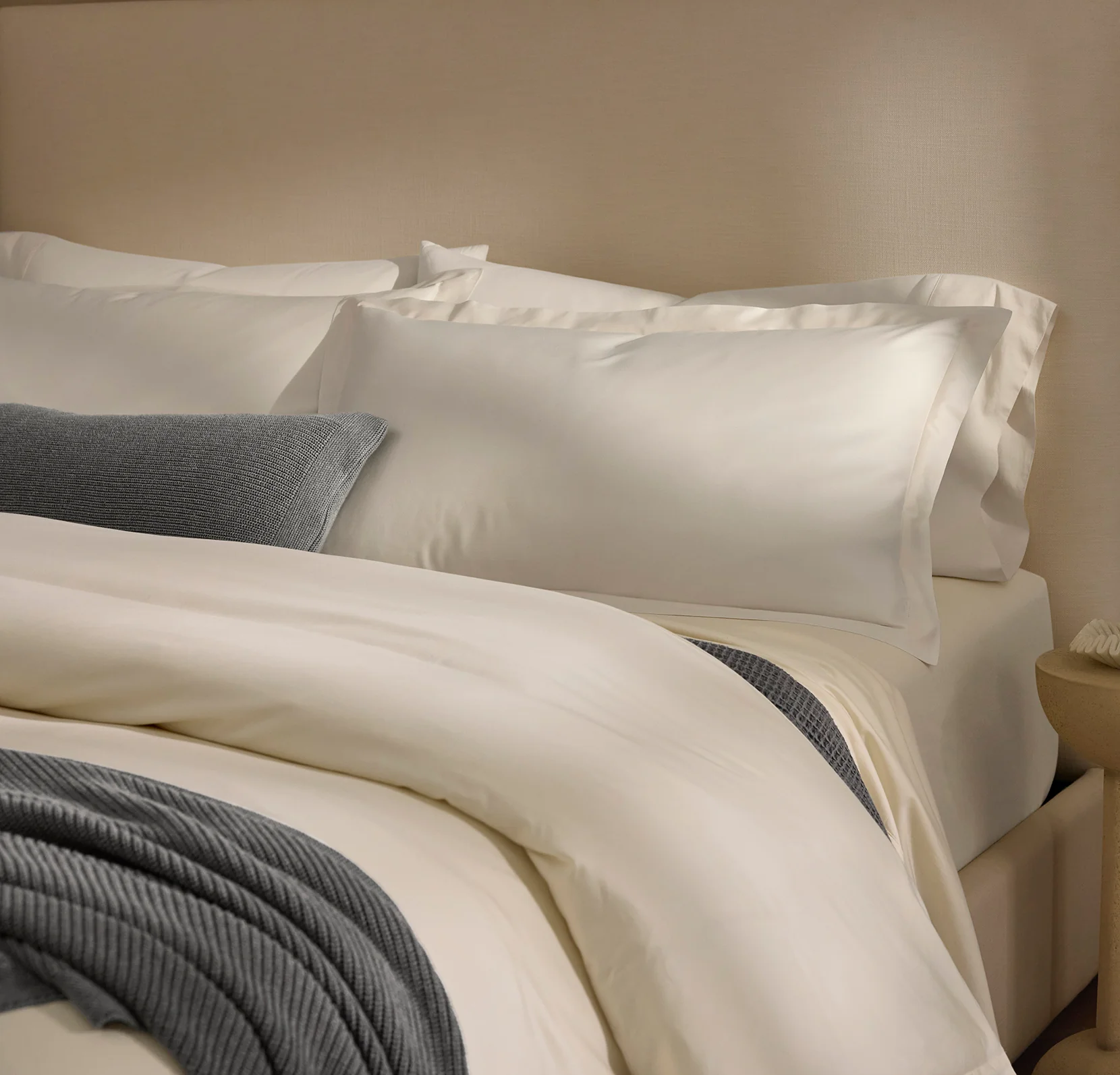 Signature Hemmed Duvet Set - Natural - Image 3