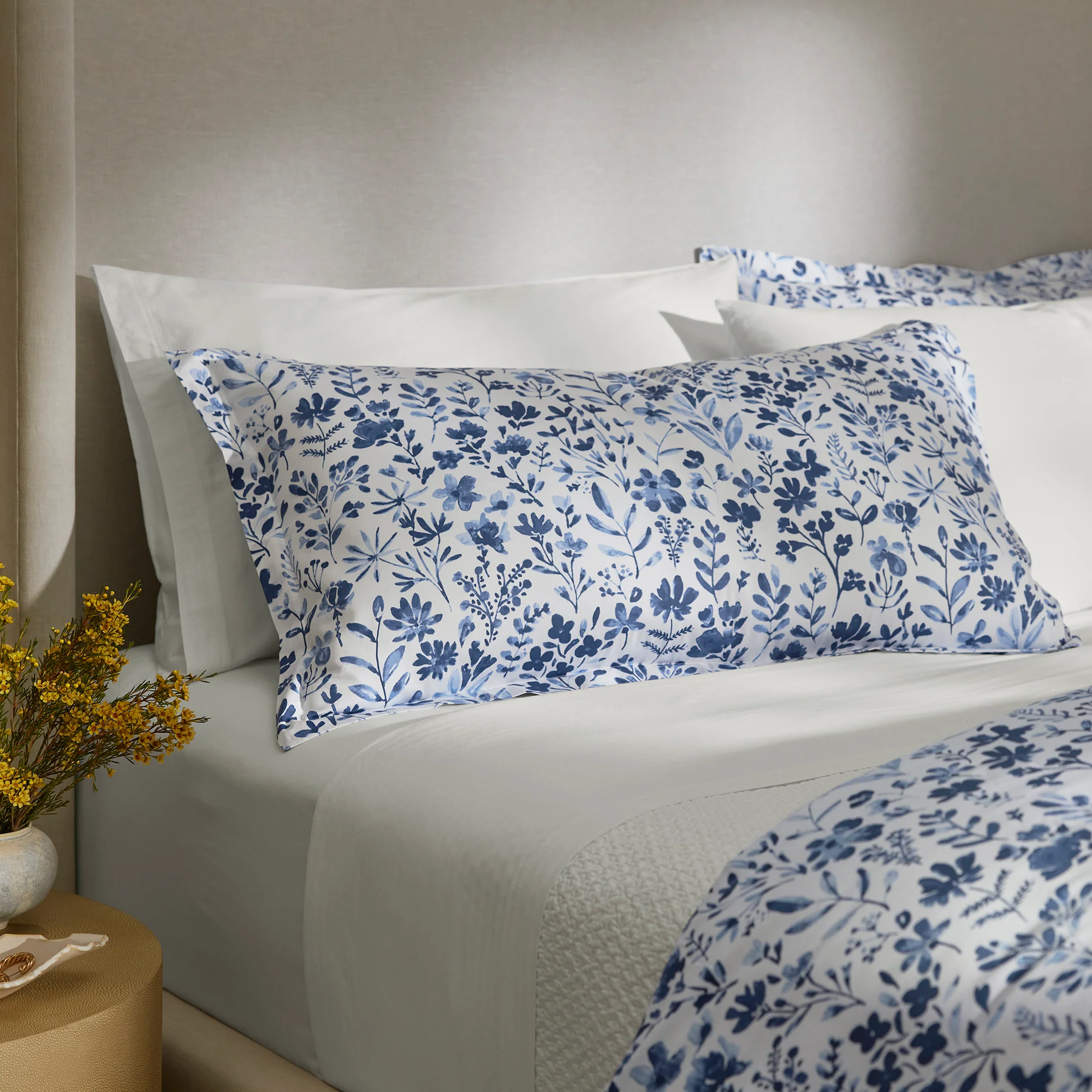 Signature Hemmed Duvet Set - Navy Botanical - Image 3