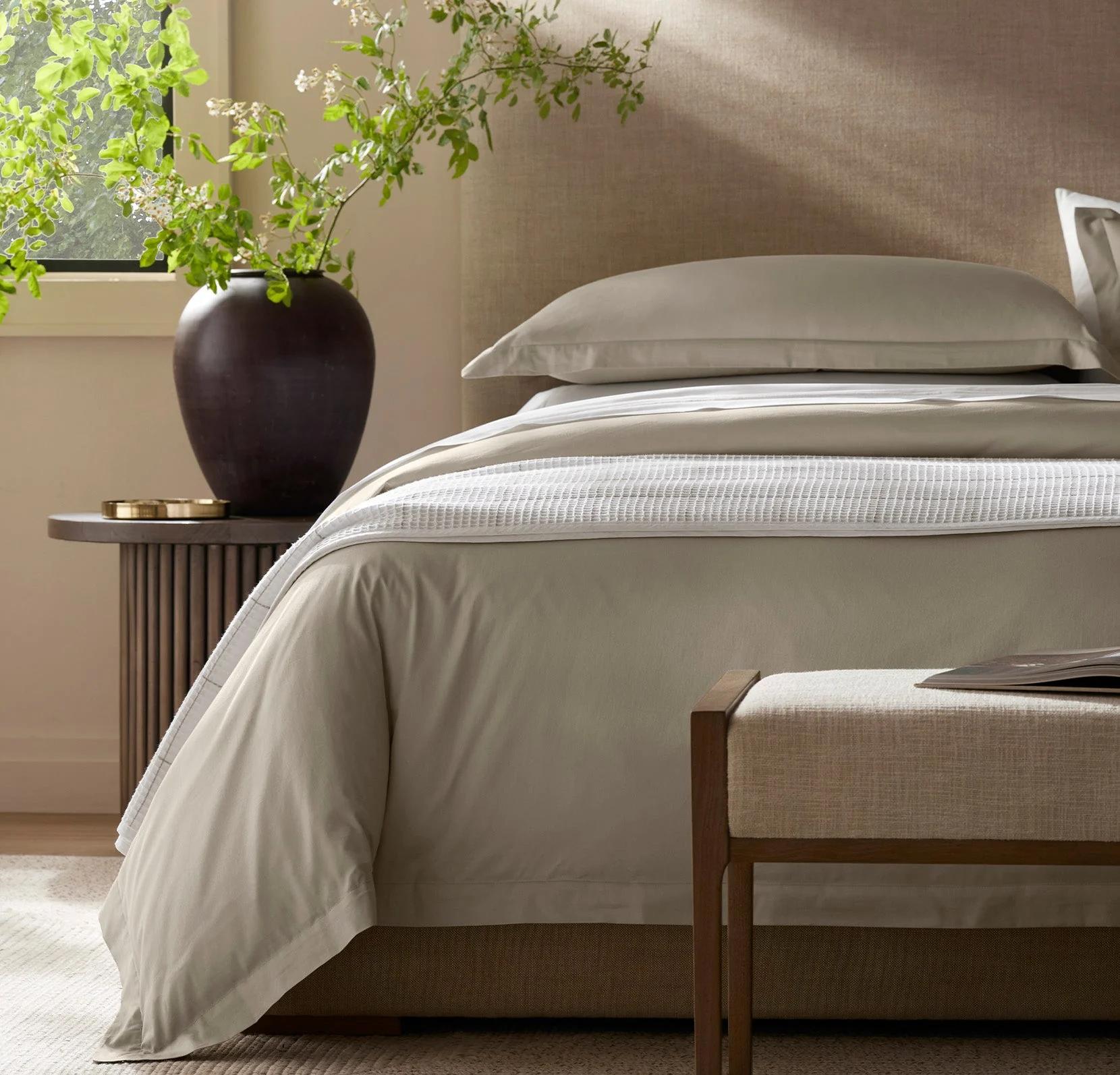 Signature Hemmed Duvet Set - Oak - Image 3