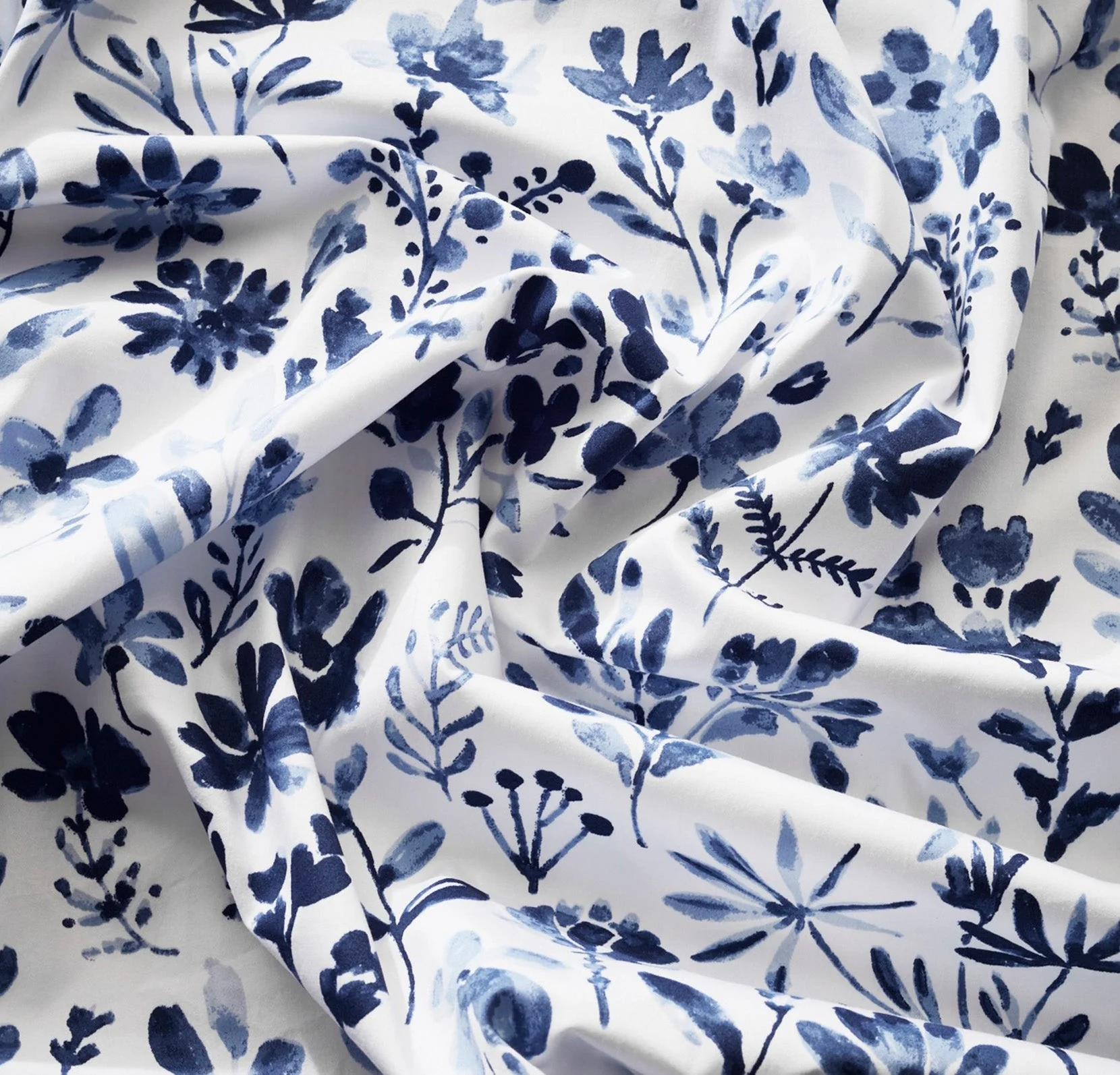 Signature Hemmed Sheet Set - Navy Botanical - Image 3