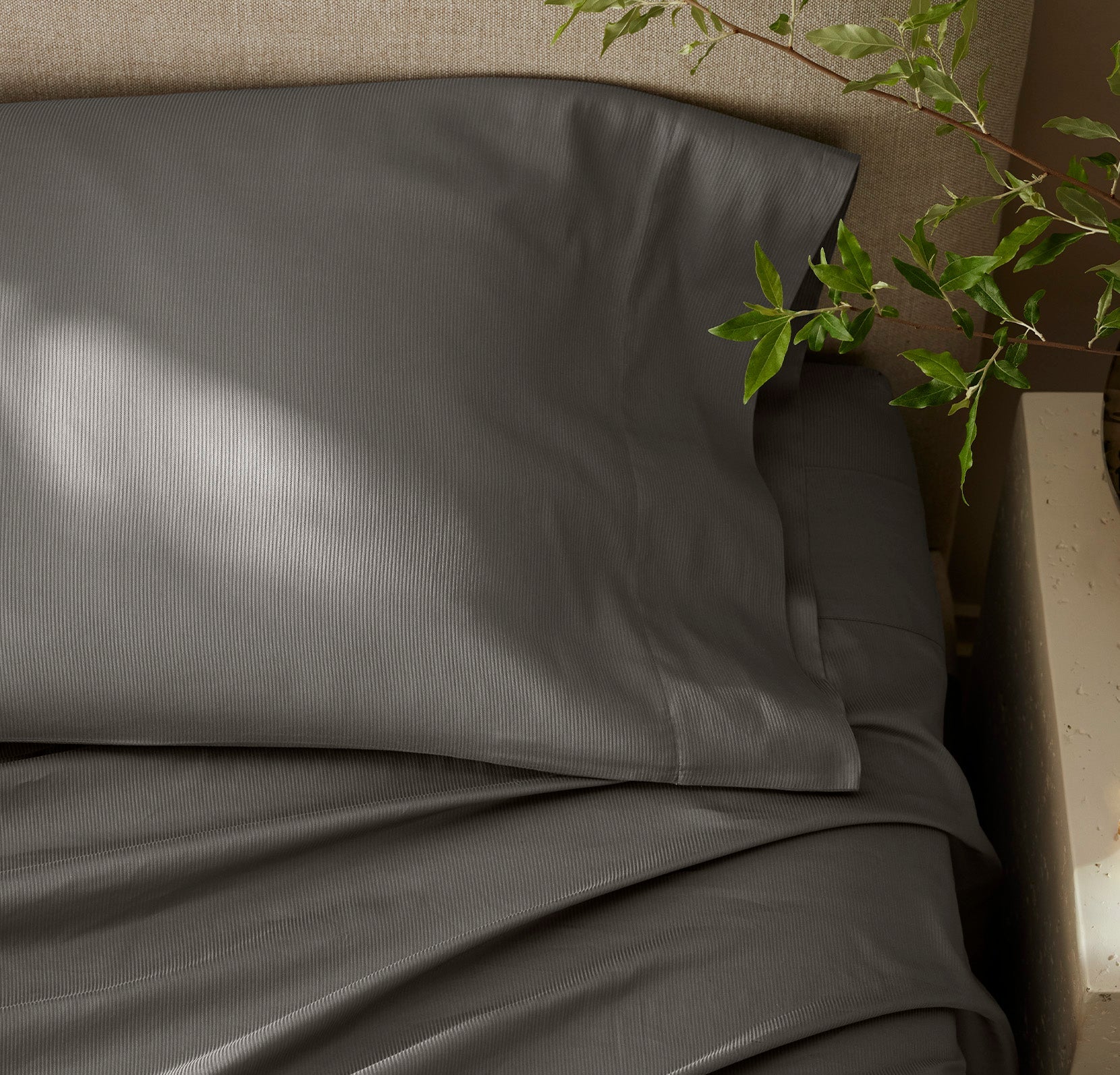 Signature Hemmed Sheet Set - Stone Textured Stripe - Image 3