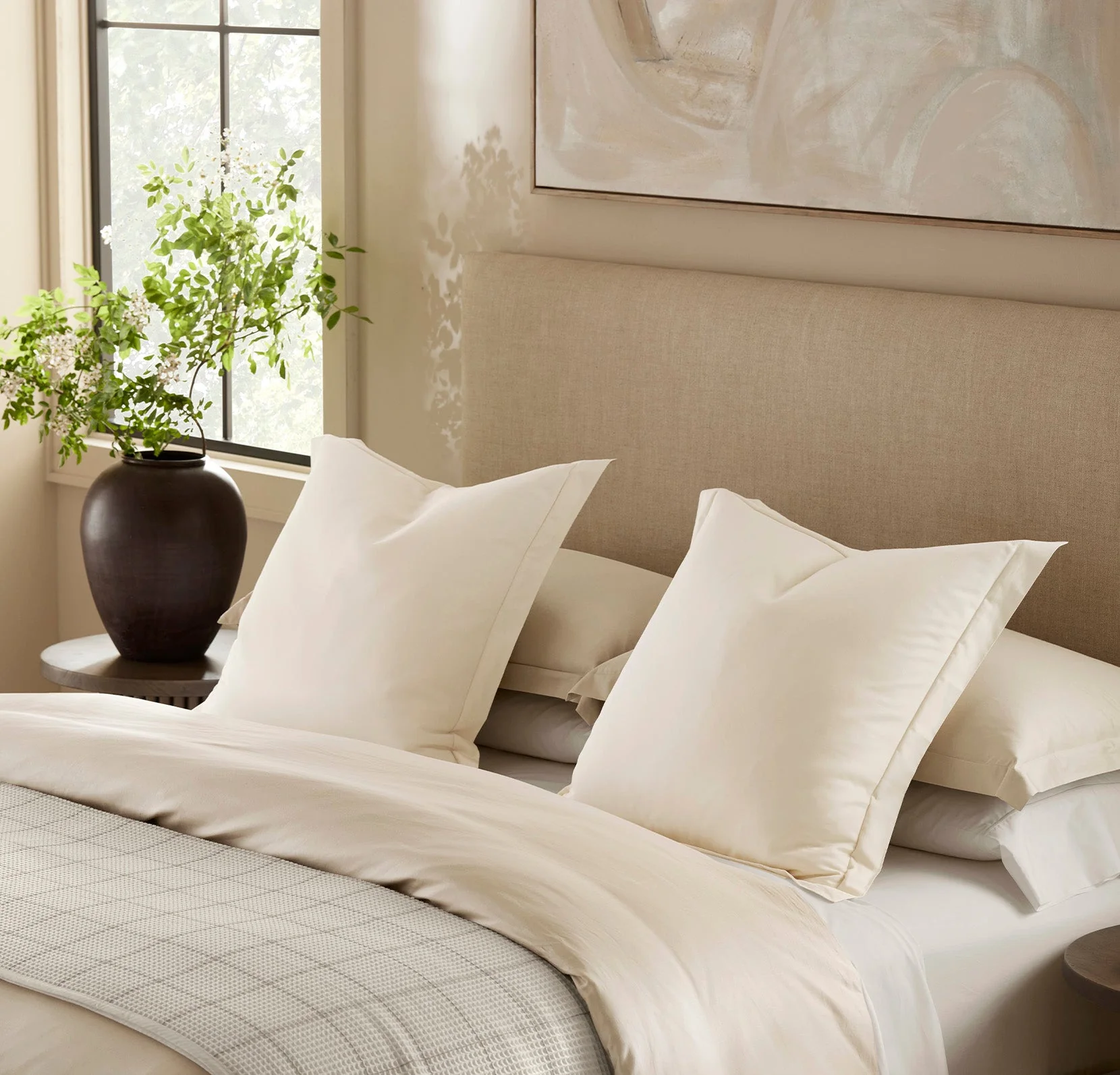 Signature Hemmed Sham - Natural - Image 3