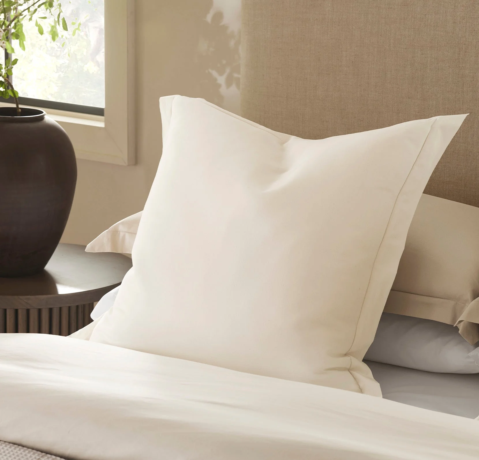 Signature Hemmed Sham - Natural - Image 4